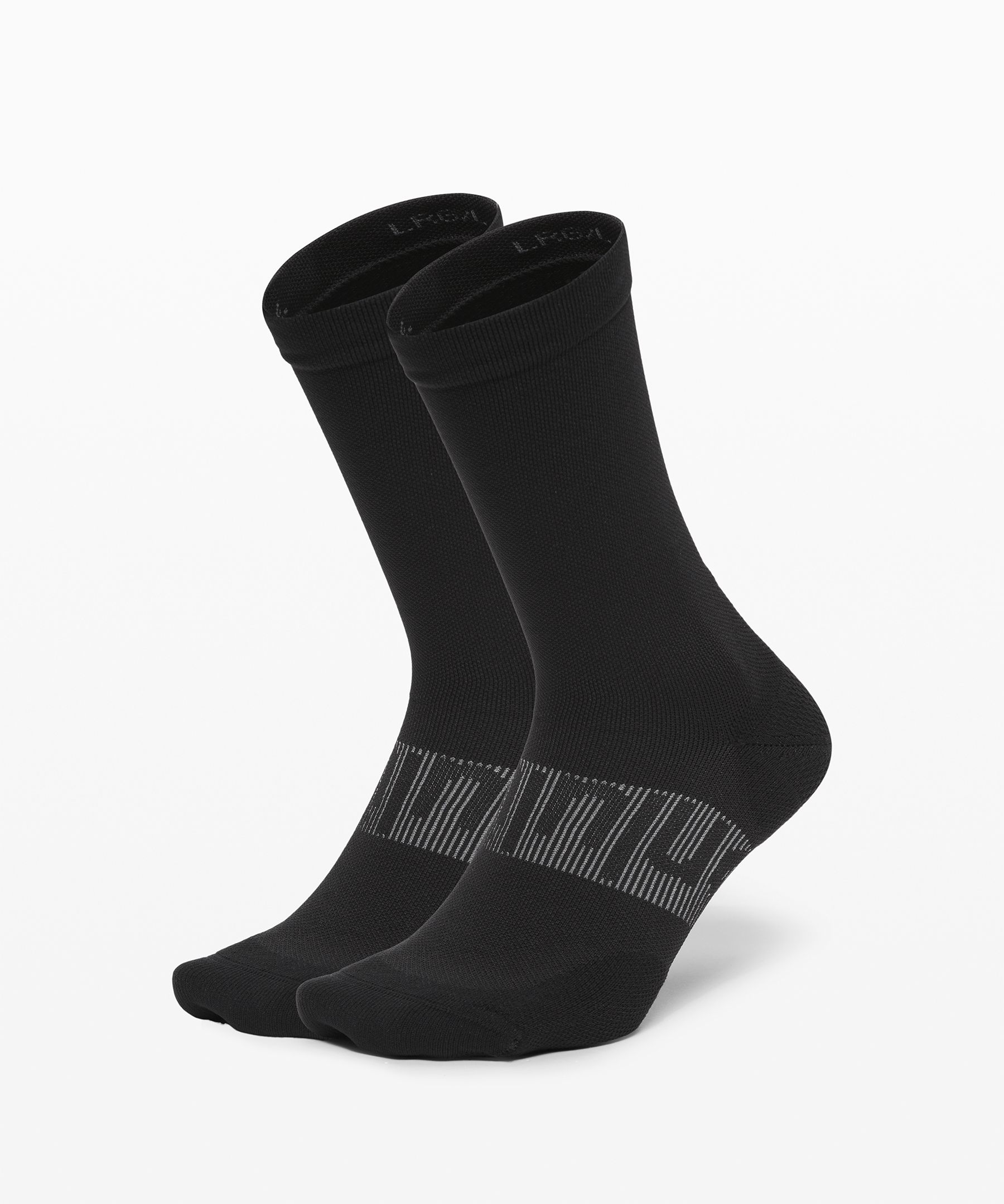 Lululemon Power Stride Crew Socks Anti-stink 2 Pack In Black