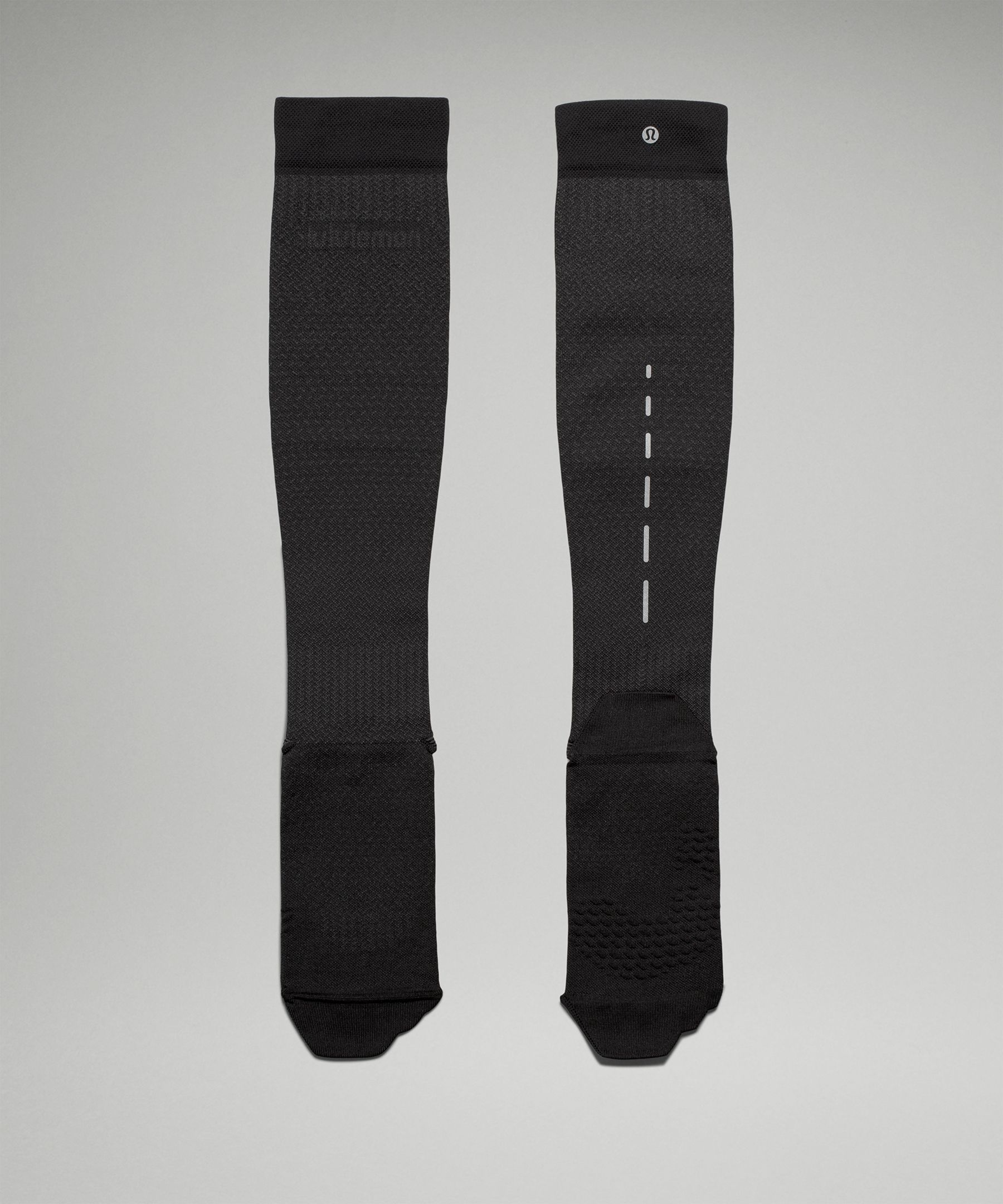 Lululemon Micropillow Compression Knee-high Running Socks Light Cushioning In Black