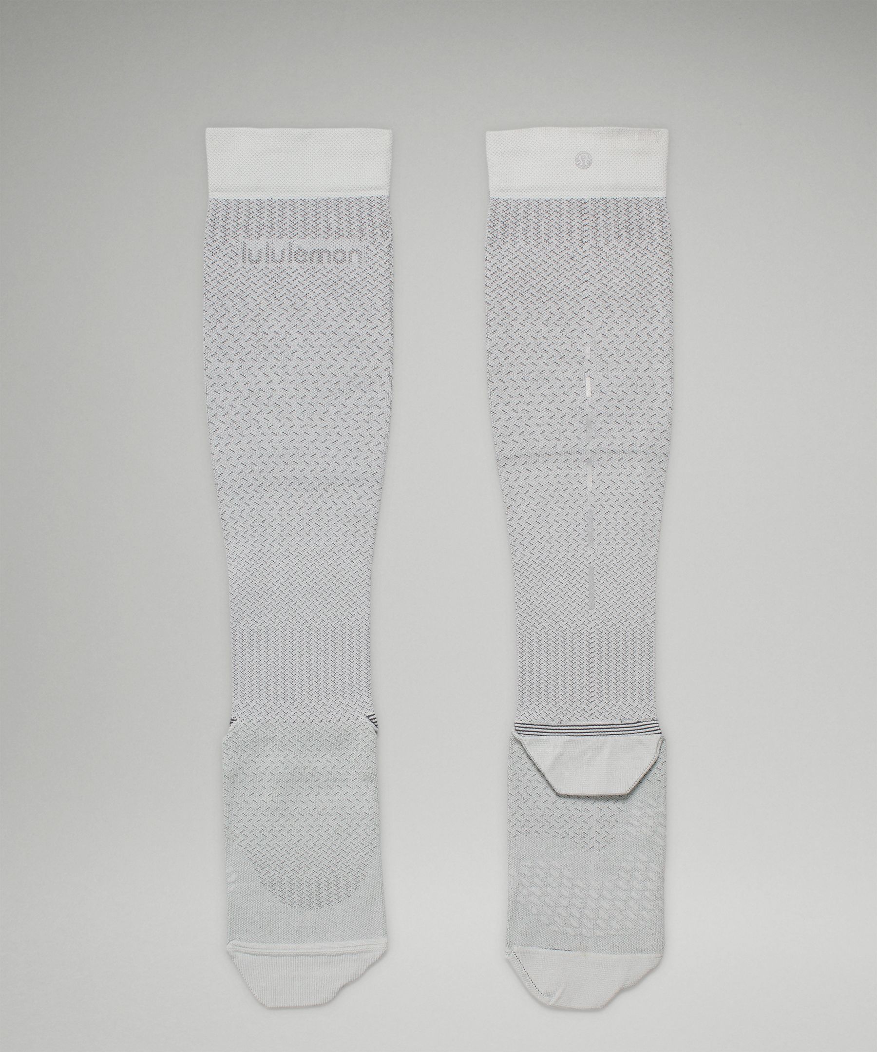 Lululemon Micropillow Compression Knee-high Running Socks Light Cushioning In Seal Grey