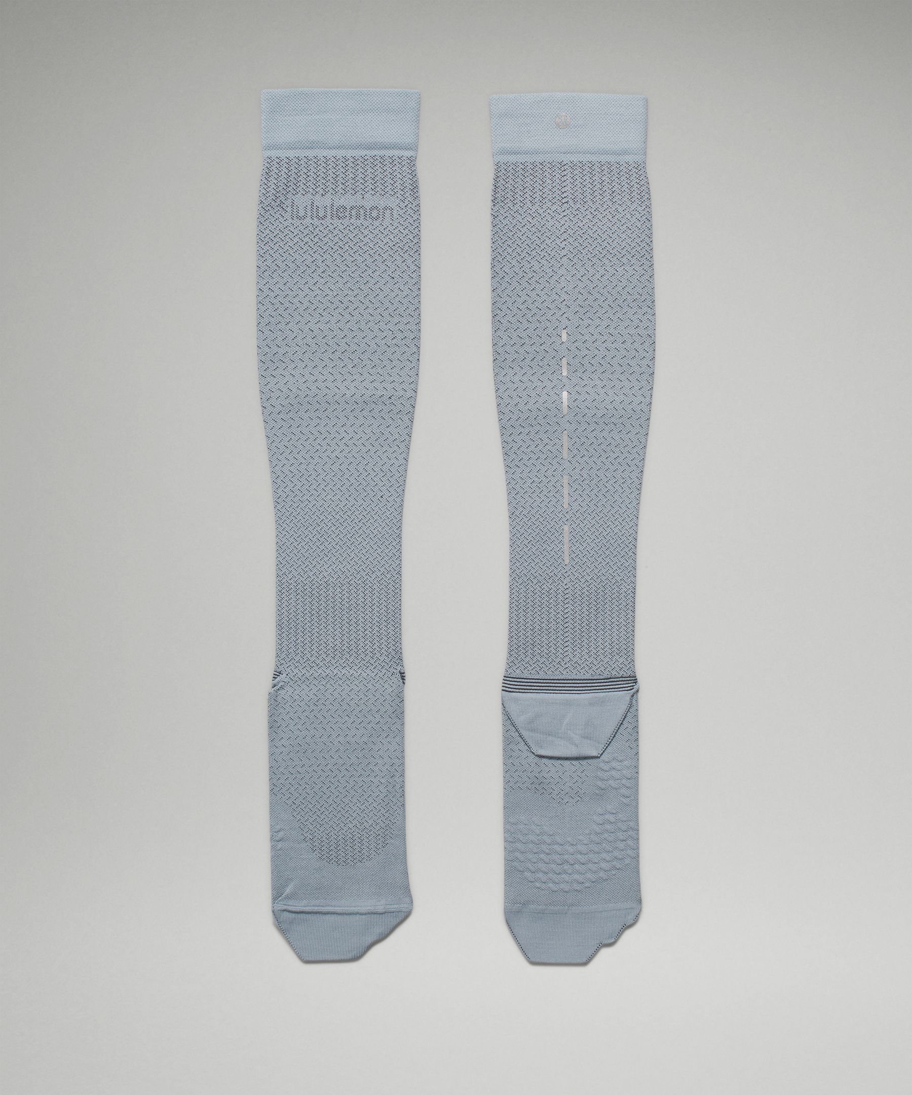 Lululemon Micropillow Compression Knee-high Running Socks Light Cushioning In Chambray