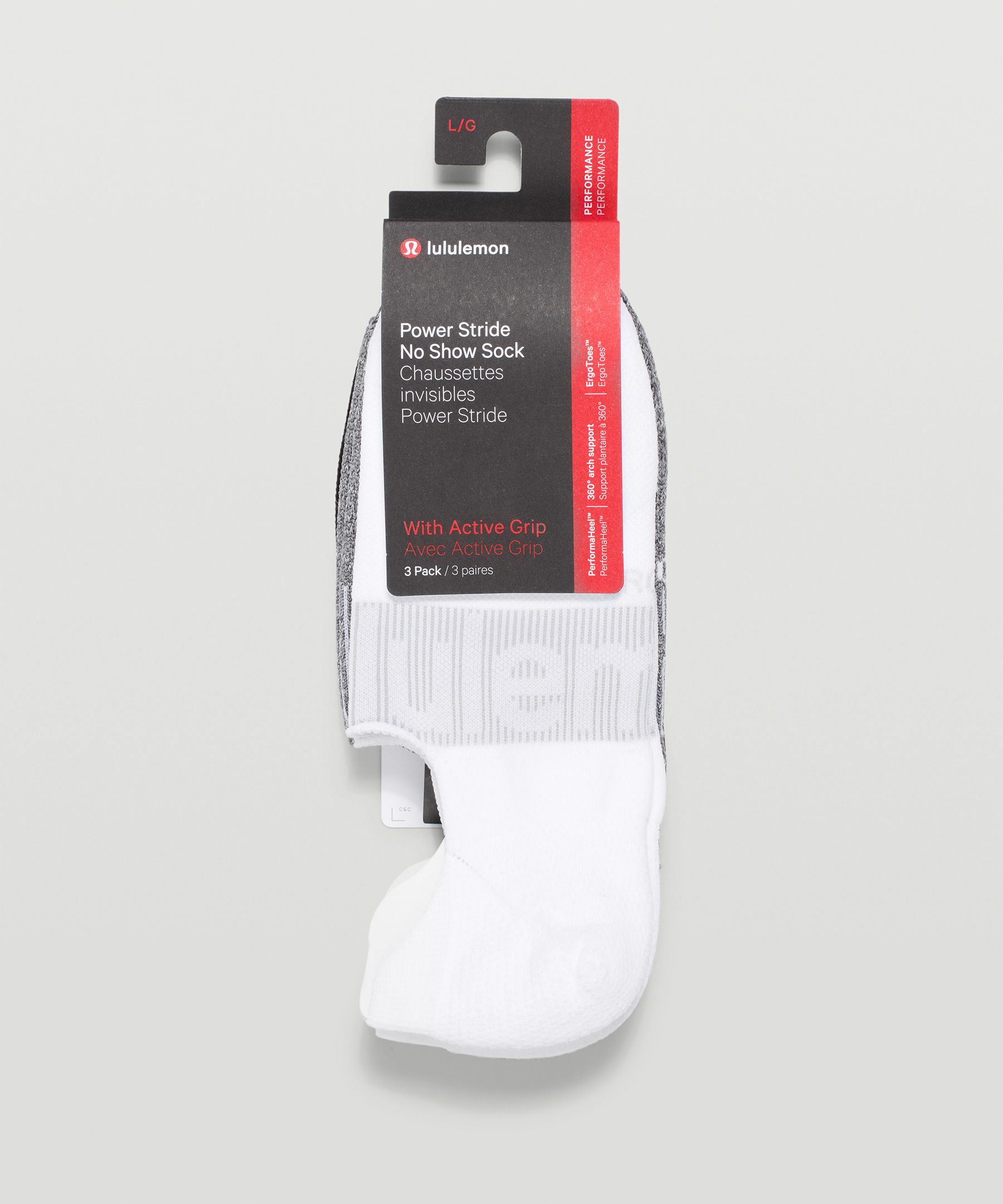 Shop Lululemon Power Stride No-show Socks With Active Grip 3 Pack