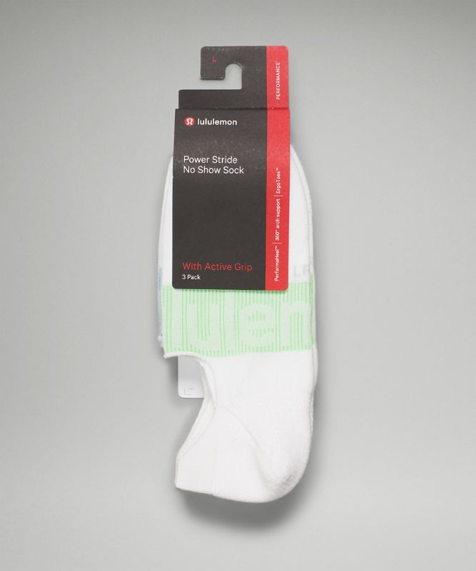 Power Stride No-Show Sock with Active Grip 3 Pack