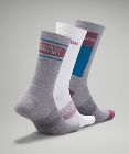 Men's Daily Stride Comfort Crew Socks 3 Pack Multi-Colour *Wordmark