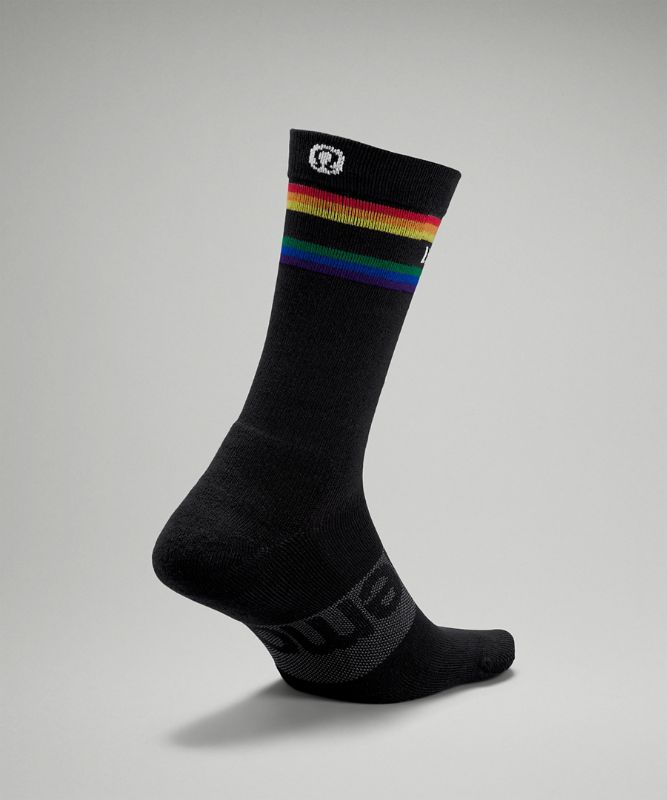 Daily Stride Gestreifte Crew-Socken für Männer lululemon *Wordmark