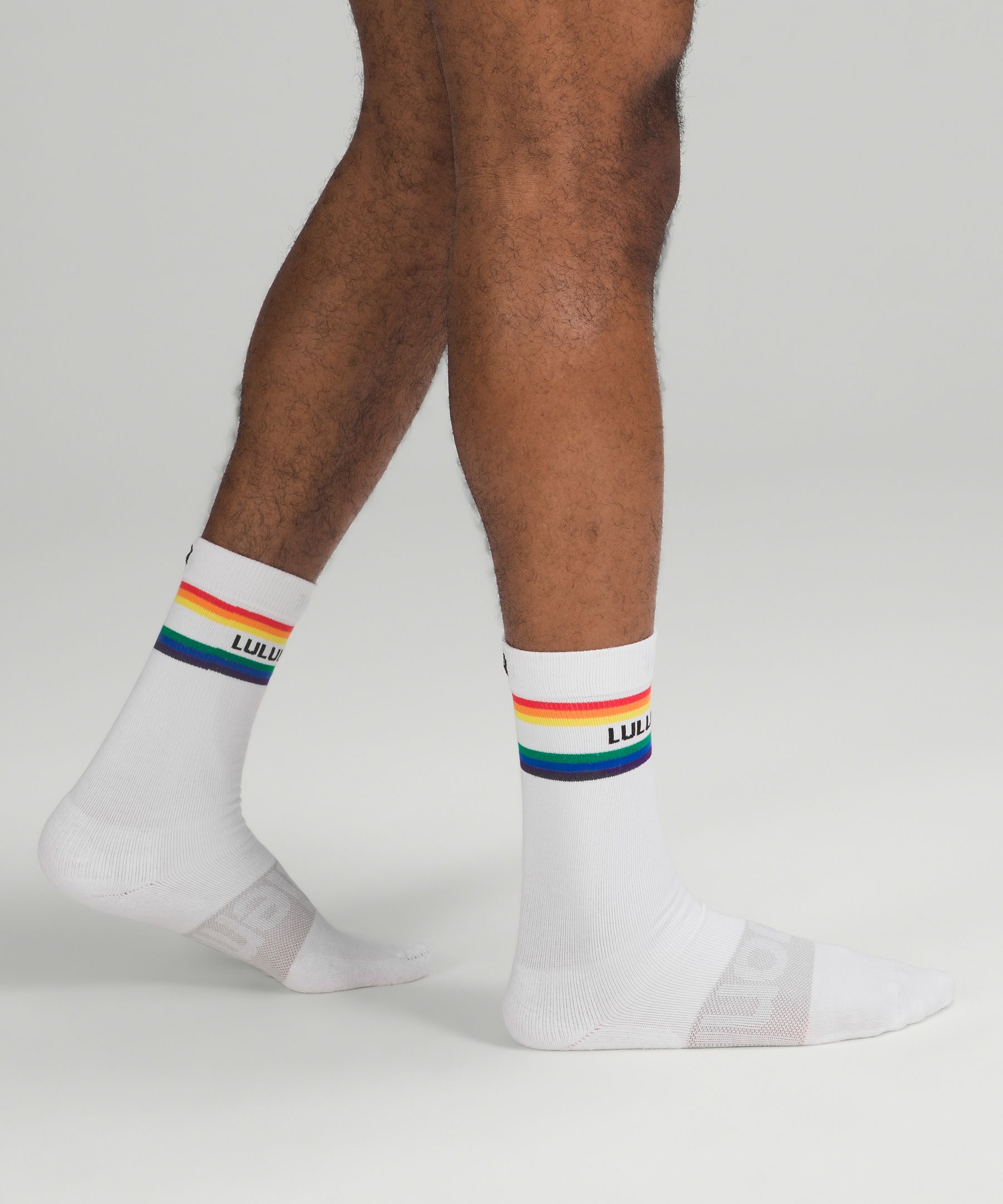 Lululemon Logo Socks Rainbow Daily Stride Mid-Crew Stripe New in package  Medium