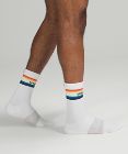 Men's Daily Stride Crew Socks Stripe lululemon *Wordmark