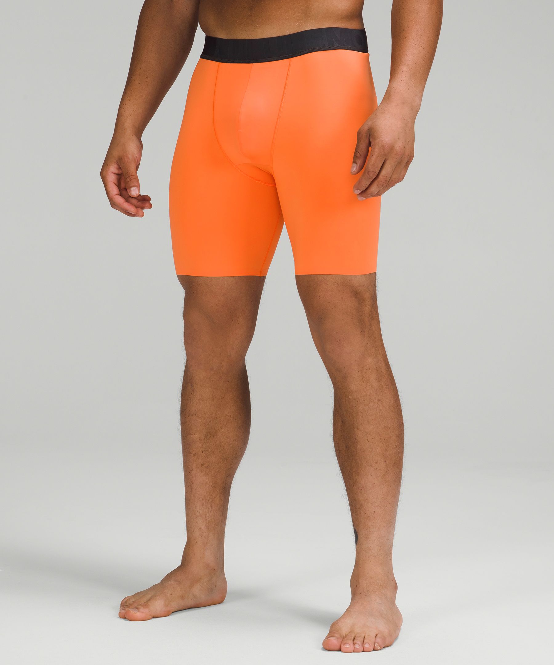 Lululemon Built To Move Long Boxers 7" In Orange Frappe