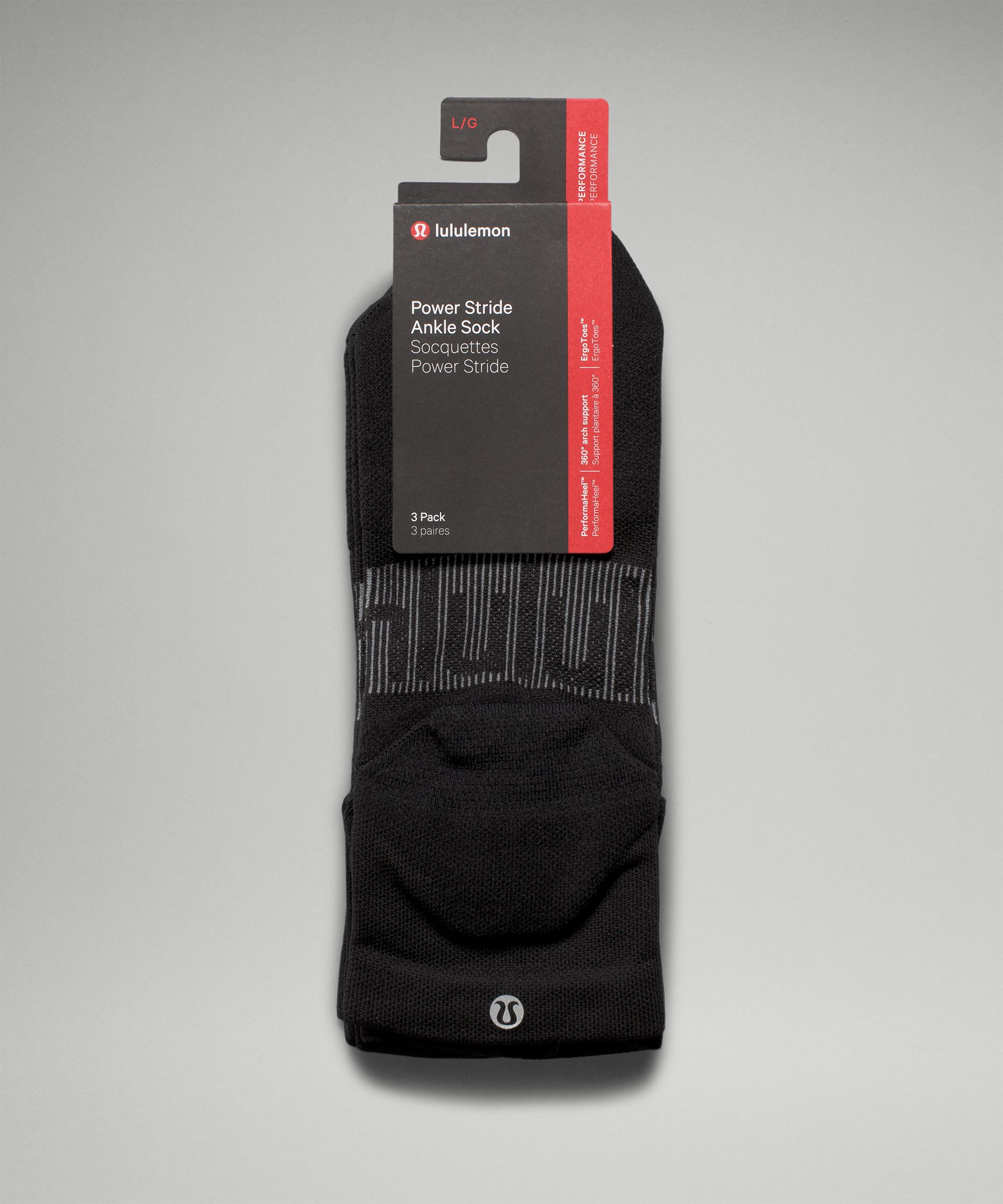 Shop Lululemon Power Stride Ankle Socks 3 Pack