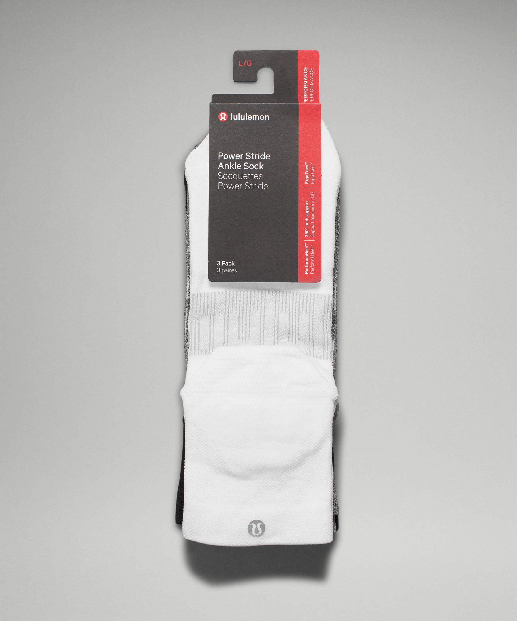 Shop Lululemon Power Stride Ankle Socks 3 Pack