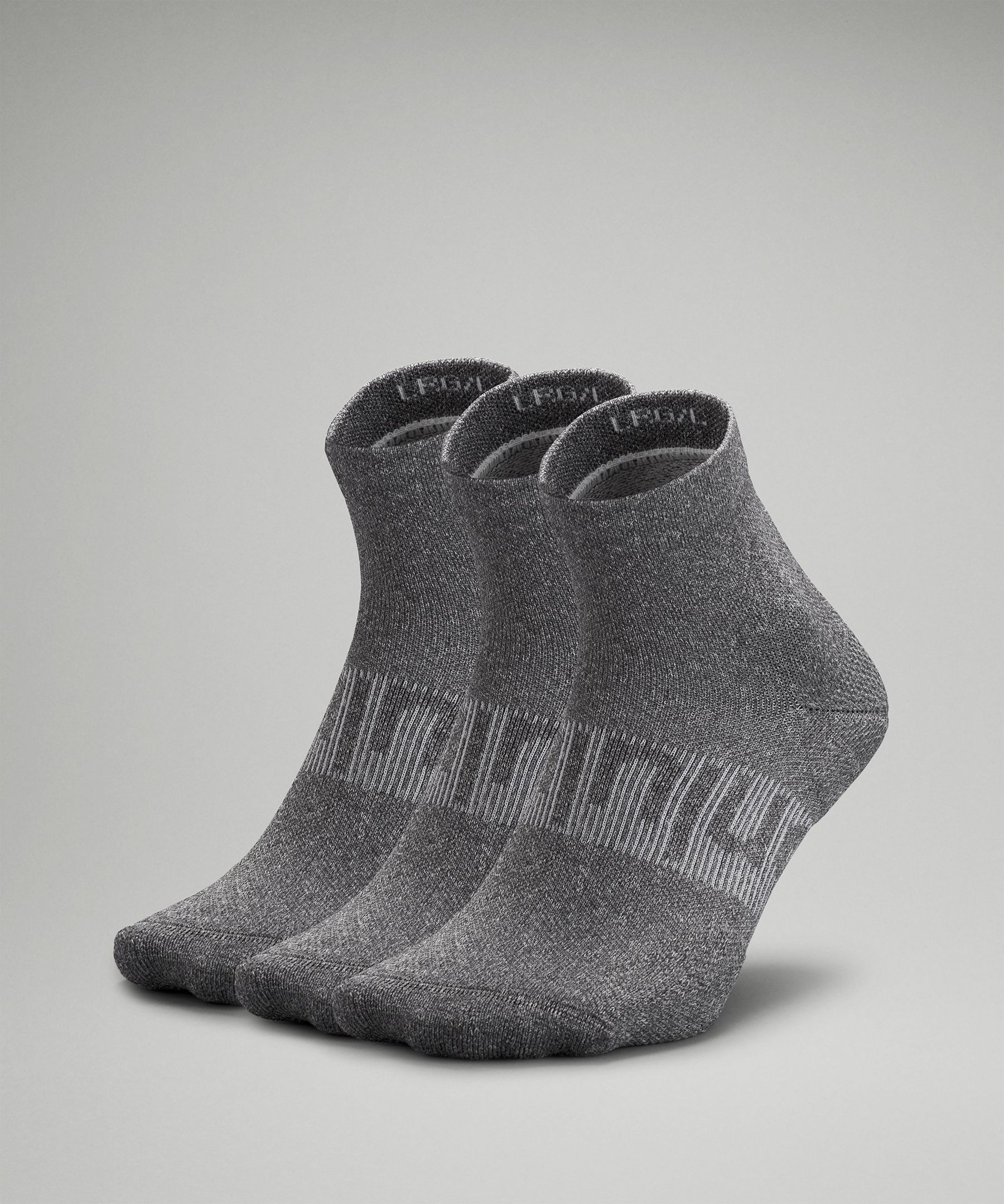 Lululemon Power Stride Ankle Socks 3 Pack In Heather Grey/heather Grey/heather Grey