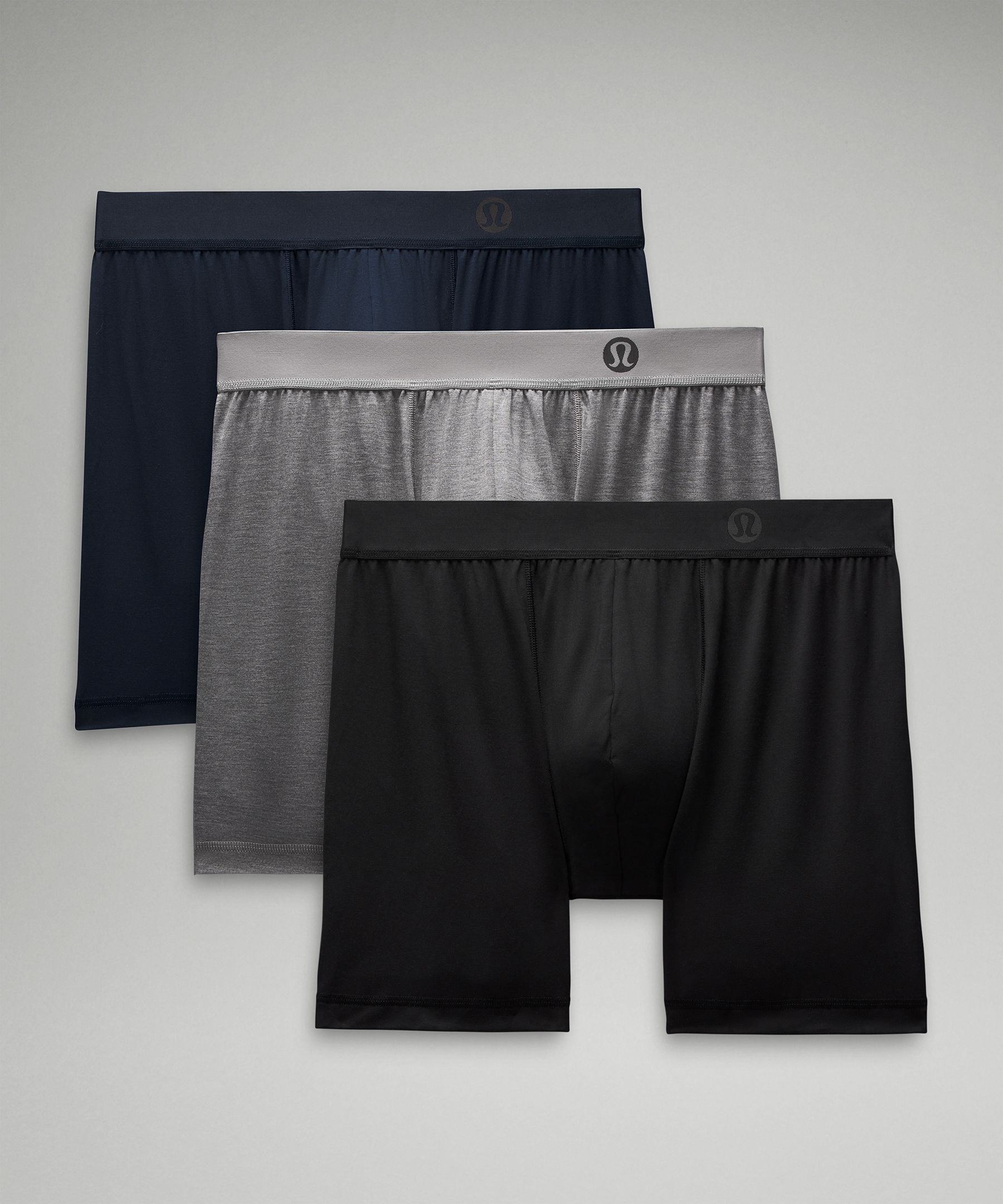 CLZOUD Quick Dry Underwear for Men Grey Polyester Mens Cool Underwear Loose  Boxer Shorts Large Underwear Xxxl