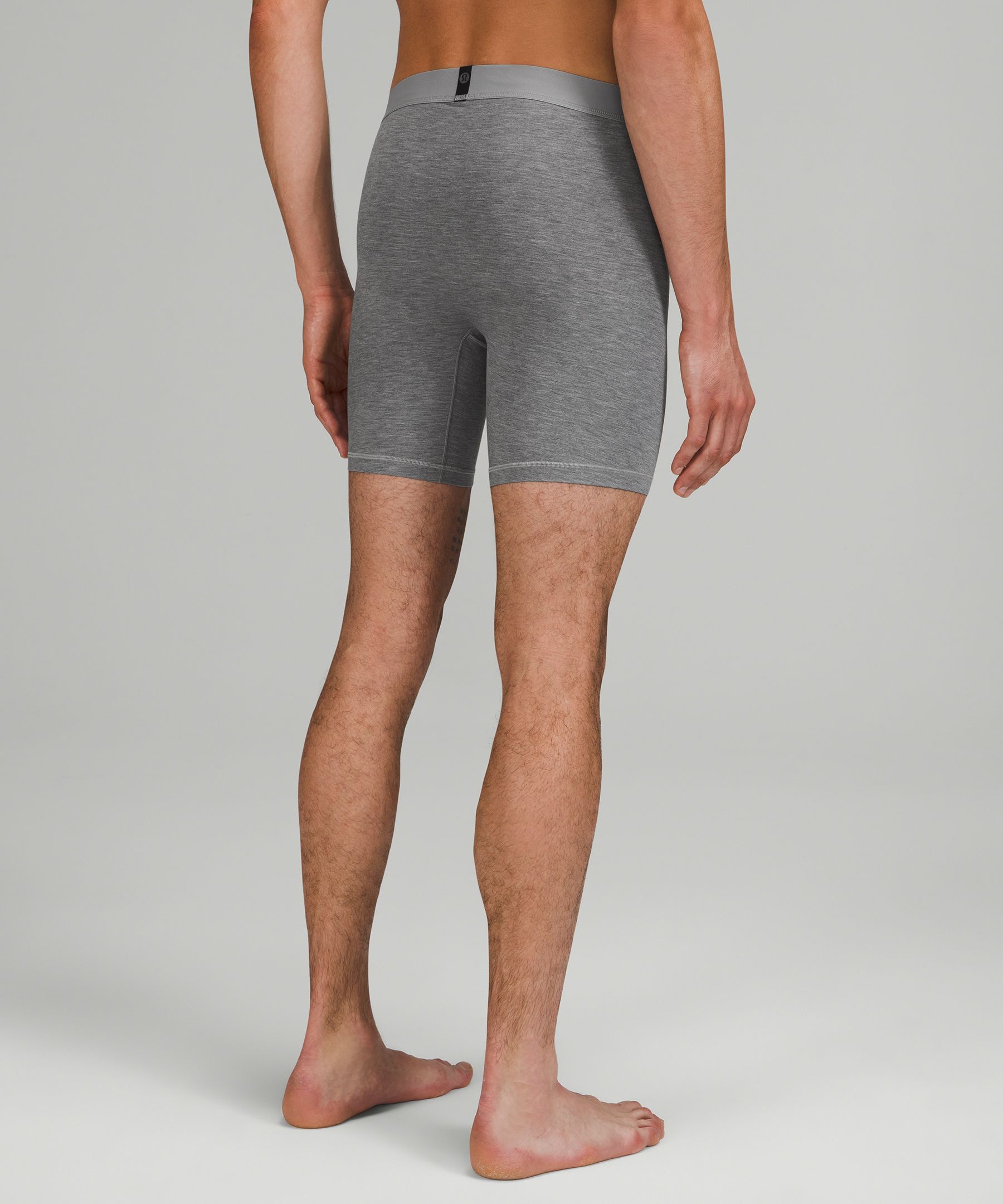 Shop Lululemon Always In Motion Long Boxers 7" 3 Pack In Black/heathered Core Medium Grey/true Navy