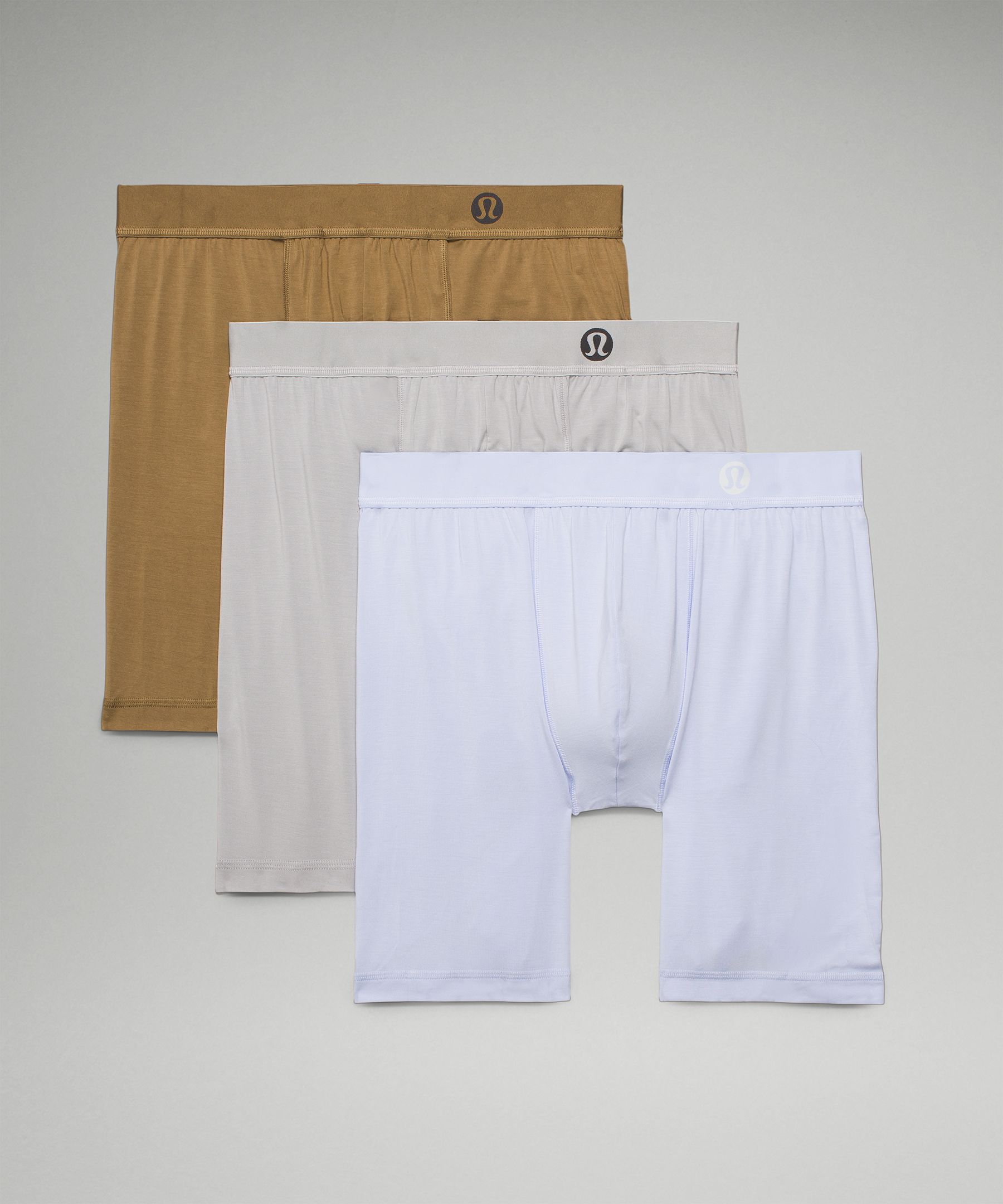 Lululemon Always In Motion Long Boxers 7" 3 Pack In Pastel Blue/silver Drop/artifact