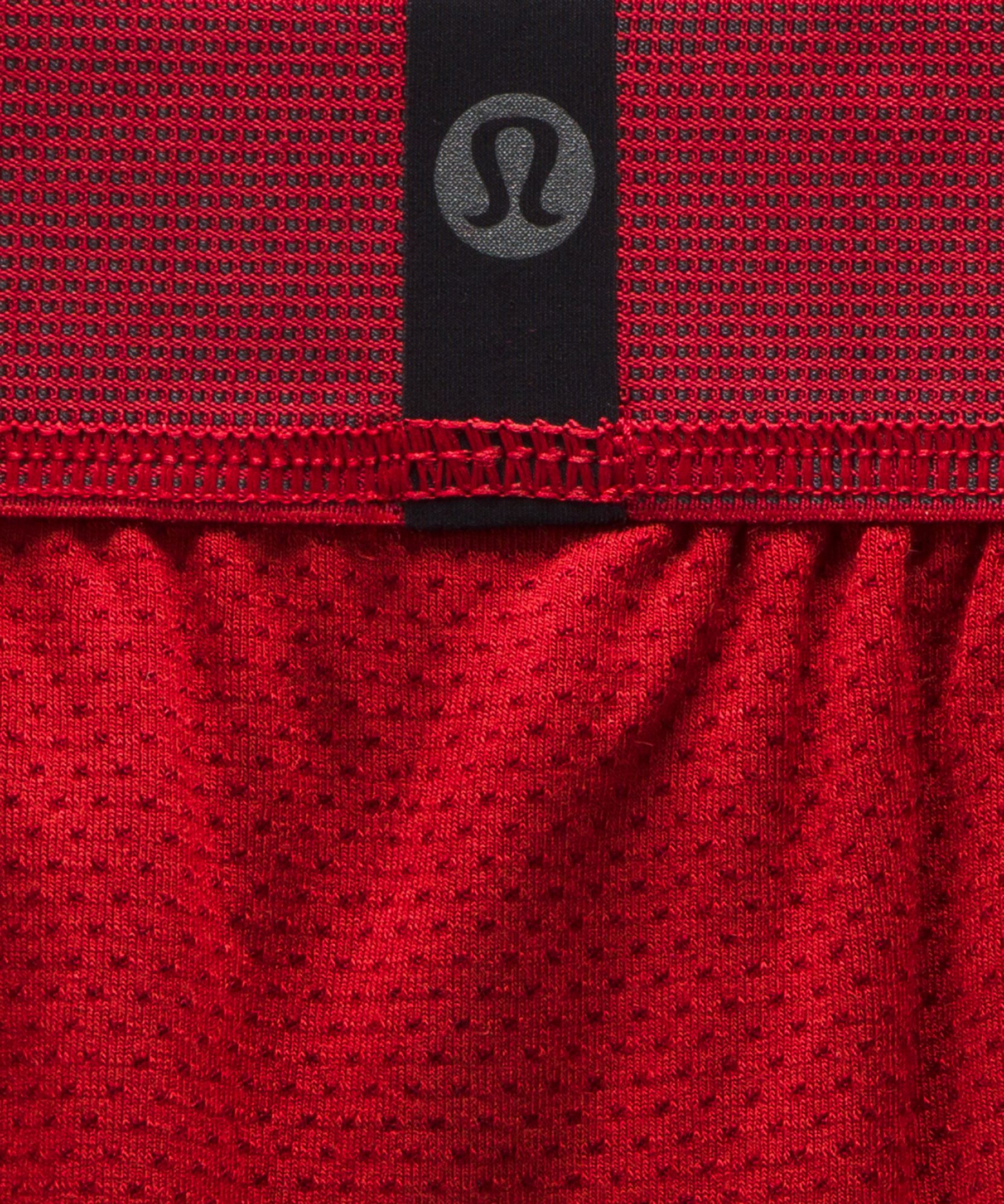 Shop Lululemon Always In Motion Mesh Boxers 5" In Sport Red