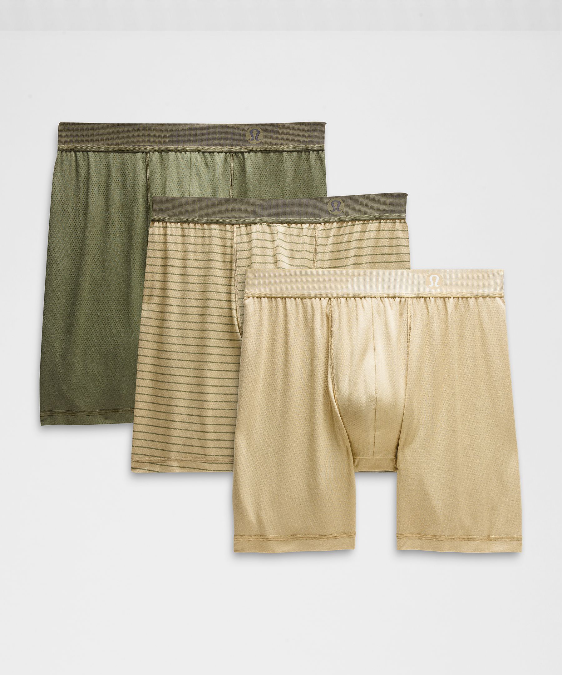 Always In Motion Long Mesh Boxer 7" 3 Pack - Green