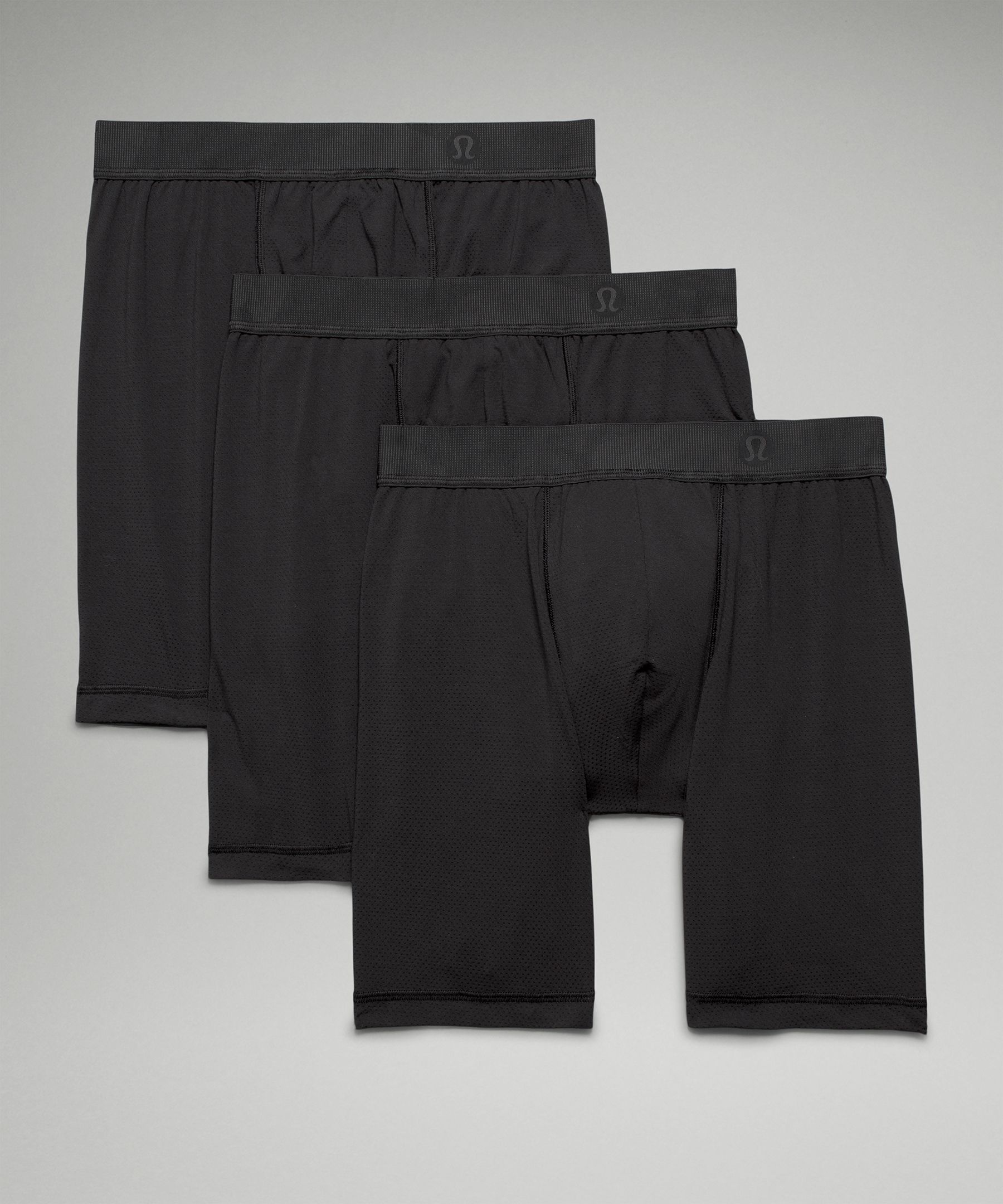 Lululemon Always In Motion Long Mesh Boxers 7" 3 Pack In Black