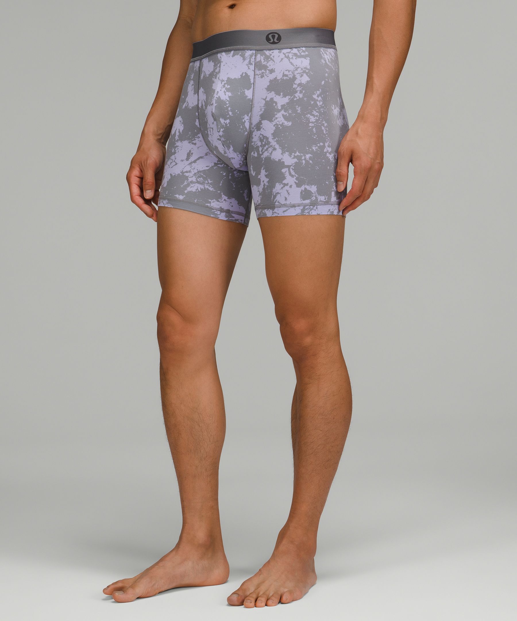 Lululemon Always In Motion Boxers 5" In Spectral Lilac Smoke Asphalt Grey