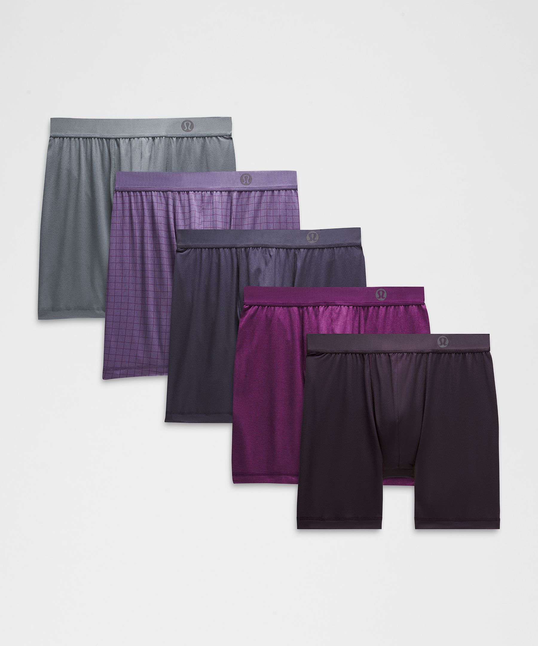 Always In Motion Long Boxer 7" 5 Pack - Purple