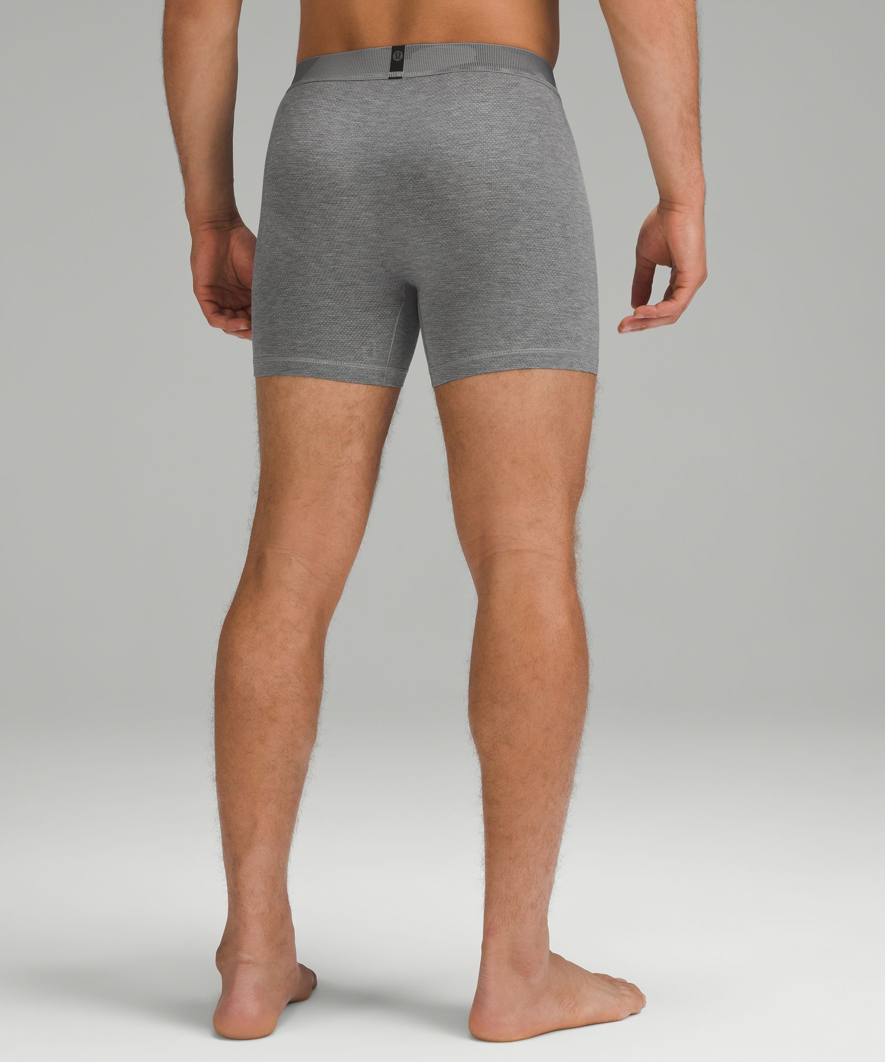 Shop Lululemon Always In Motion Mesh Boxers 5" In Heathered Core Medium Grey