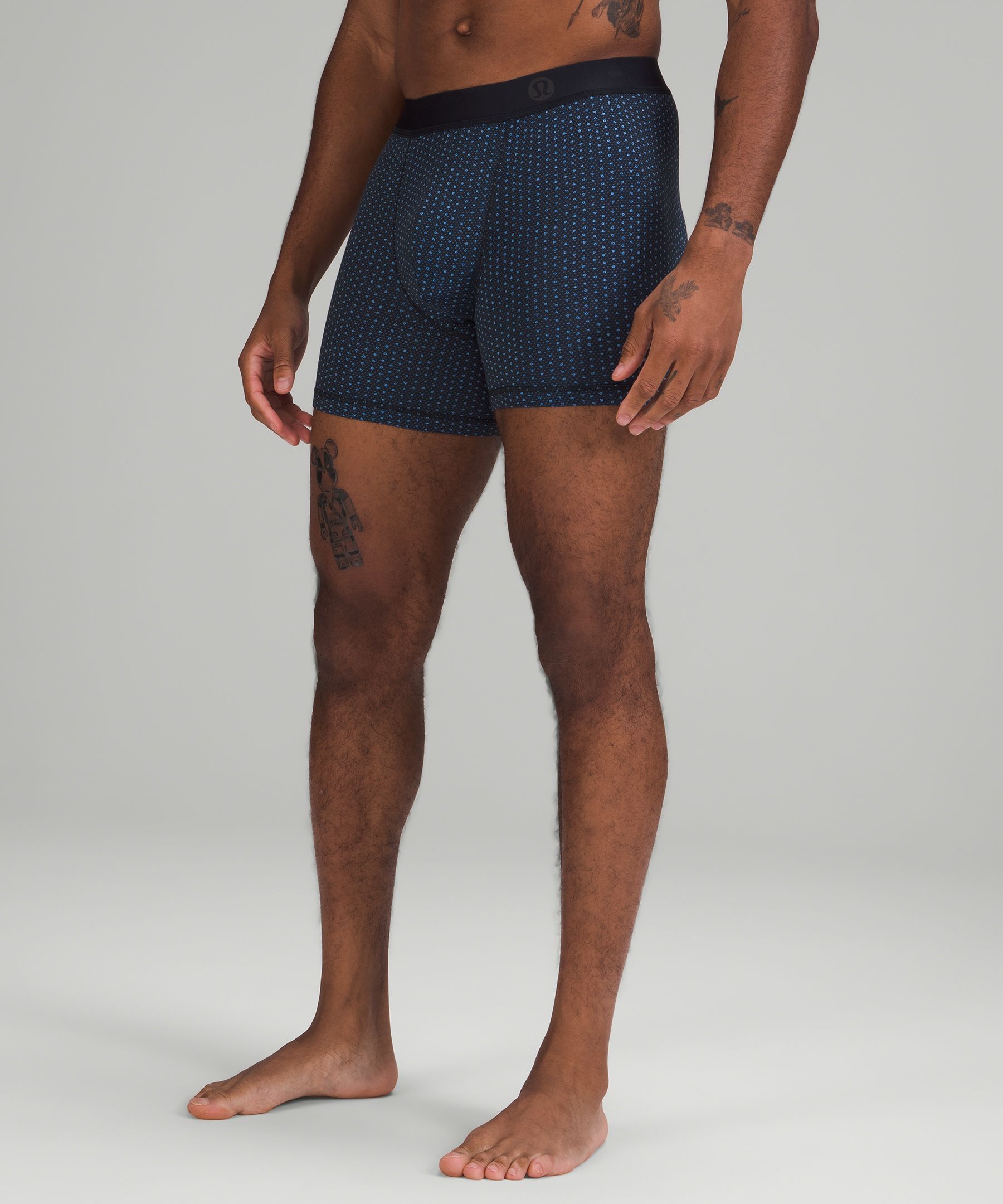 Lululemon Always In Motion Boxers Mesh 5" In Doodle Dot Blue Nile Classic Navy