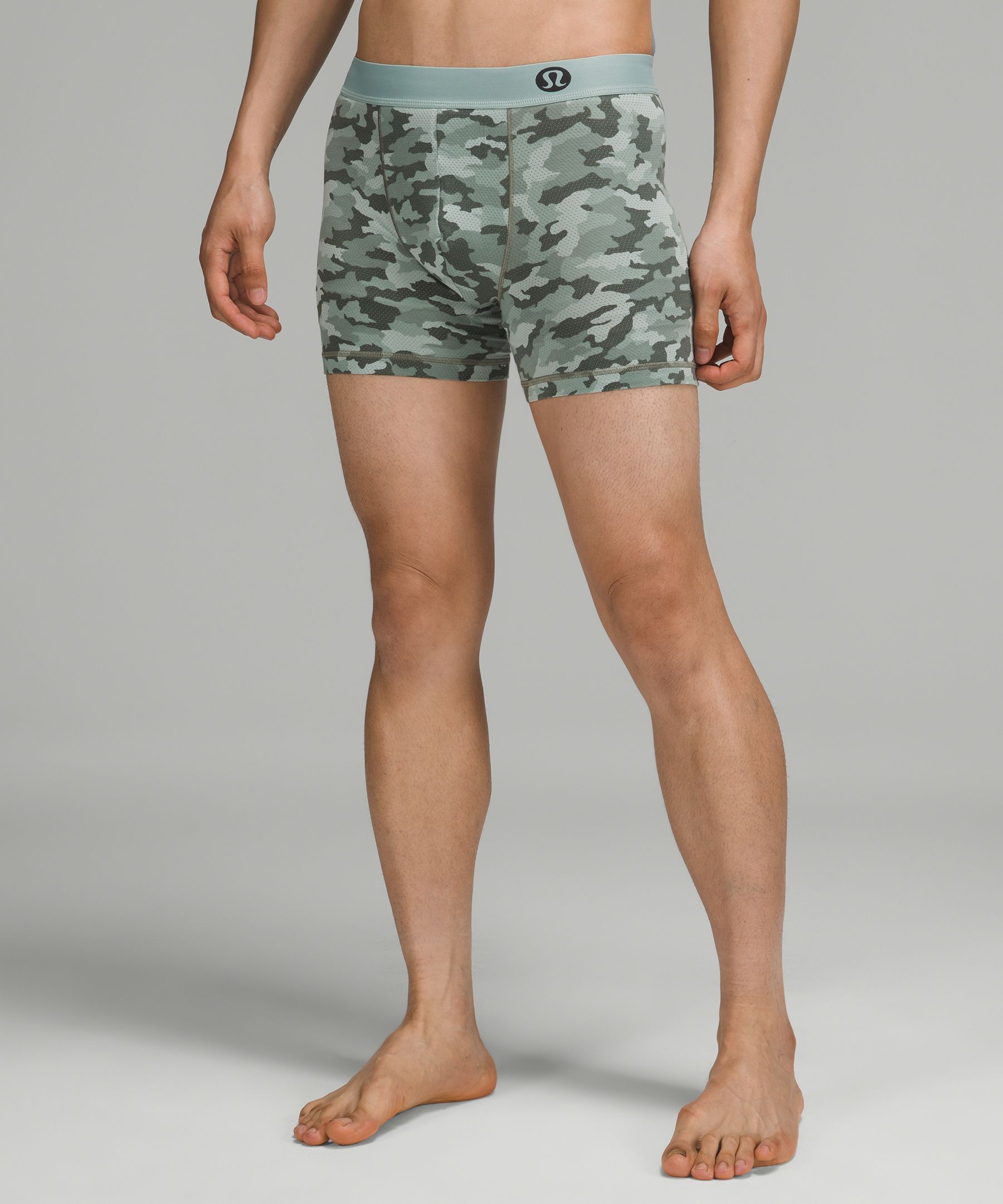 Lululemon Always In Motion Mesh Boxers 5" In Heritage 365 Camo Mini Silver Blue