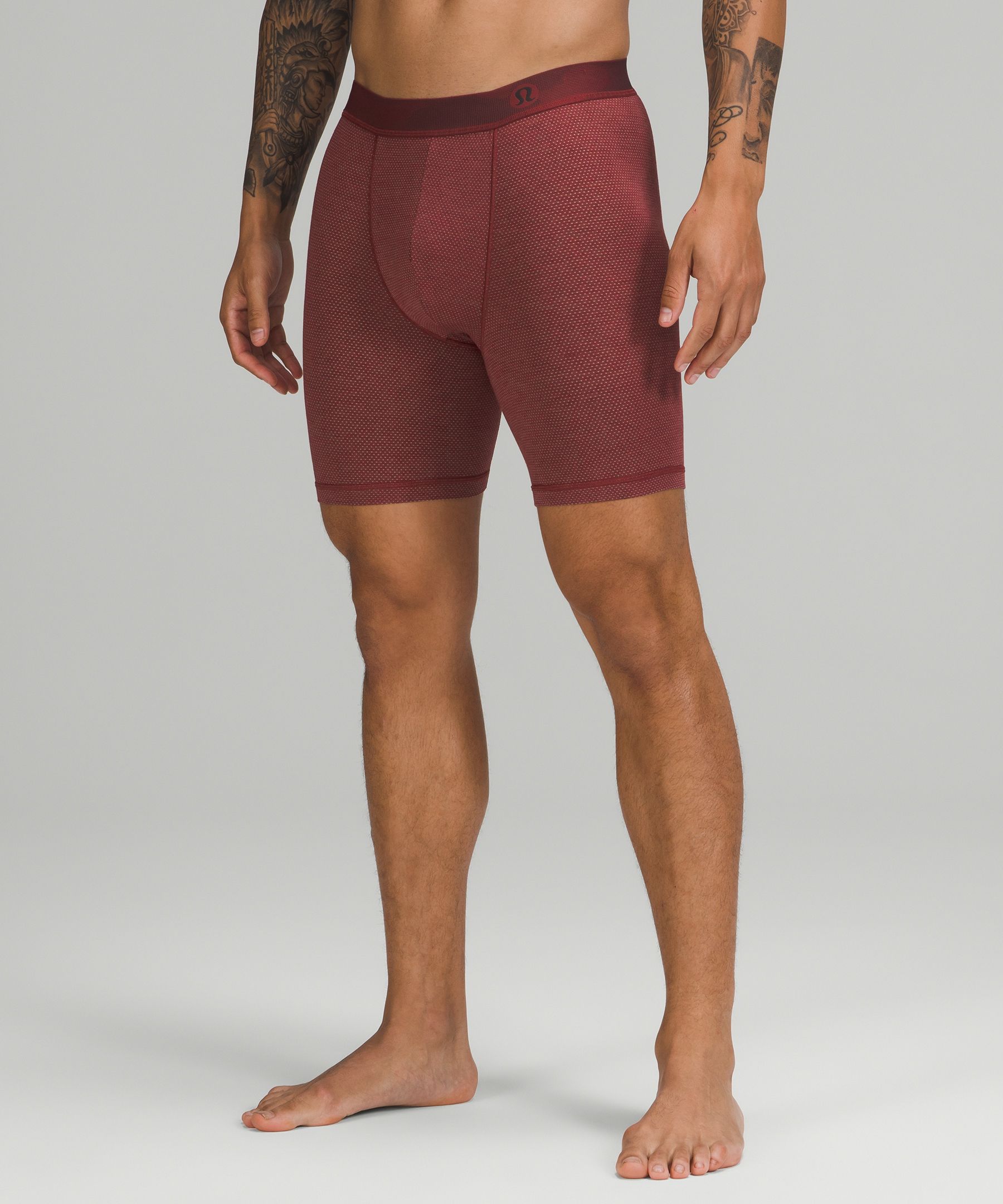 Lululemon Always In Motion Boxers Mesh 7" In Heathered Mulled Wine