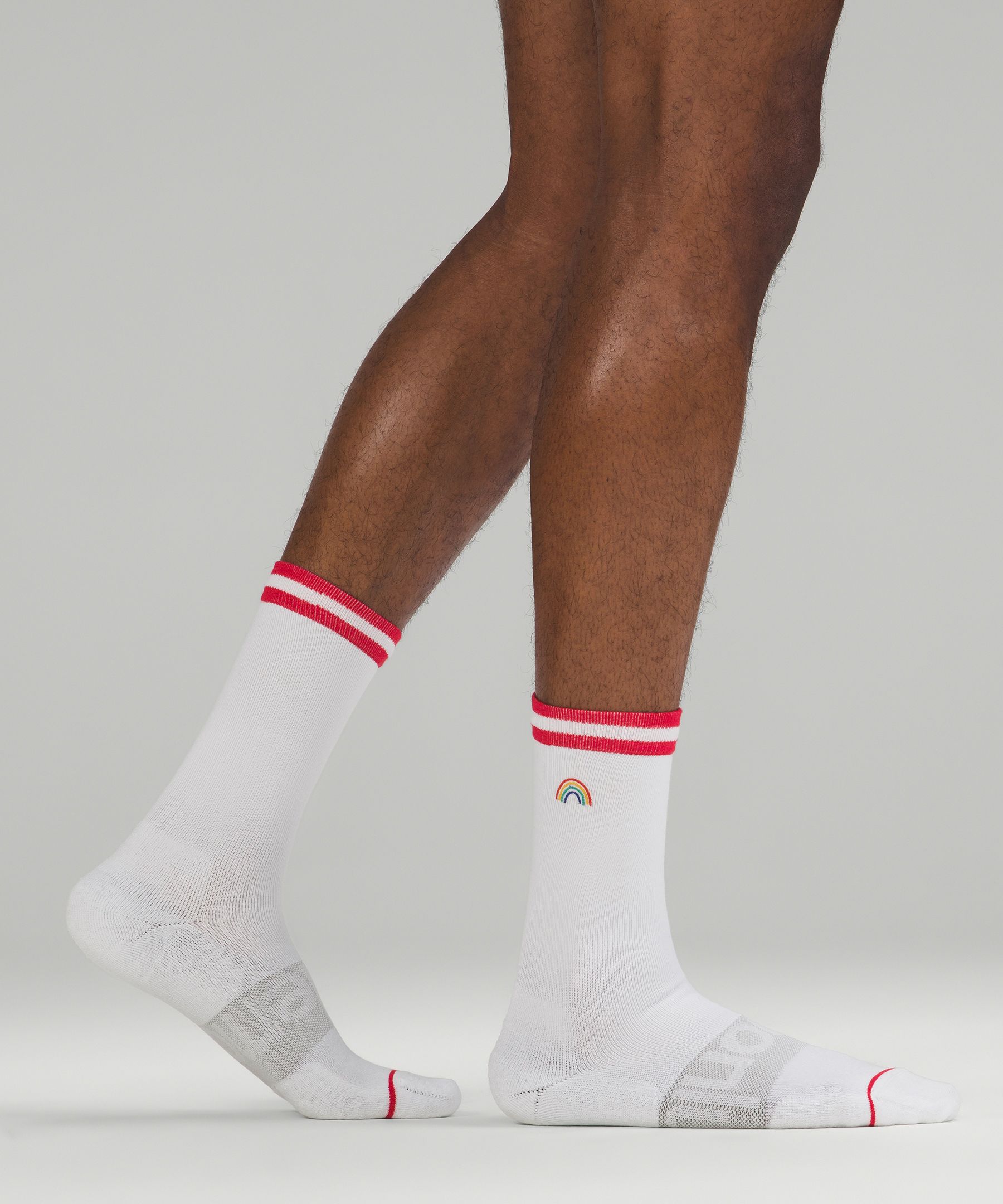 LULULEMON MEN'S DAILY STRIDE CREW SOCKS SUN RAINBOW 