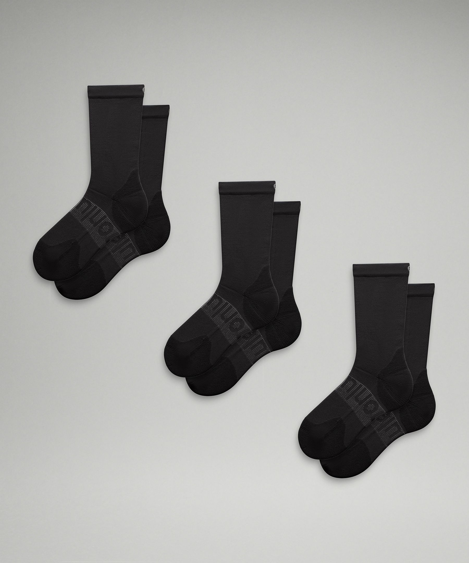 Men's Power Stride Crew Socks 3 Pack - Black,Neutral