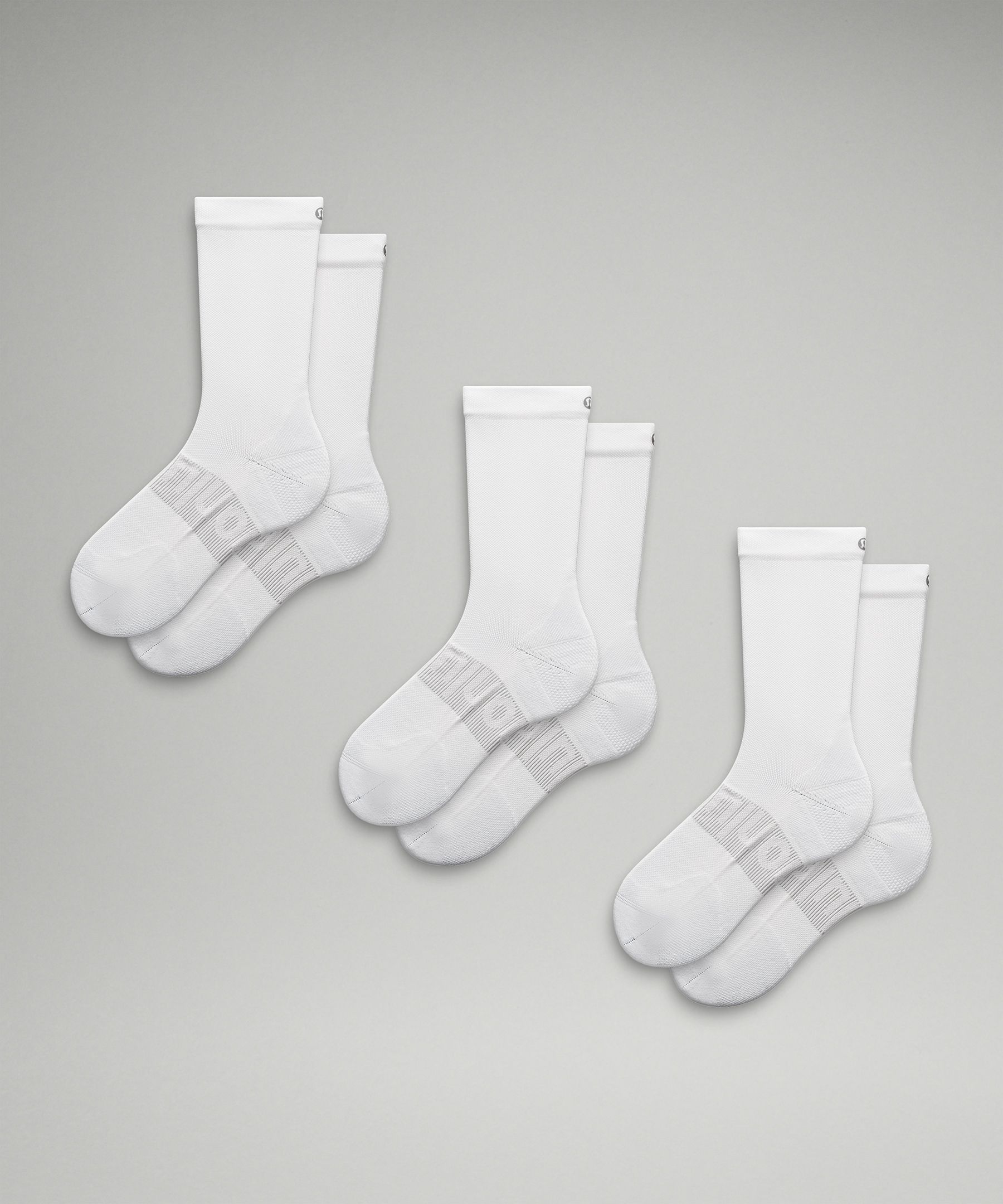 Men's Power Stride Crew Socks 3 Pack - White,Neutral