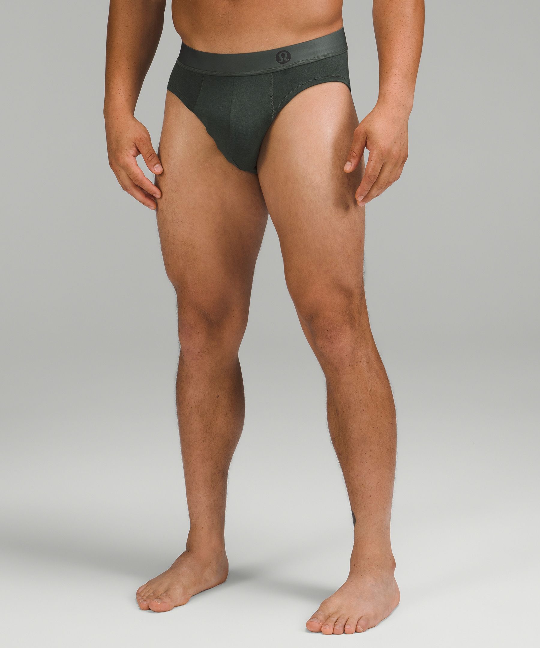 Lululemon Always In Motion Briefs With Fly In Heathered Smoked Spruce