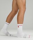 Men's Daily Stride Graphic Comfort Crew Socks *Wordmark