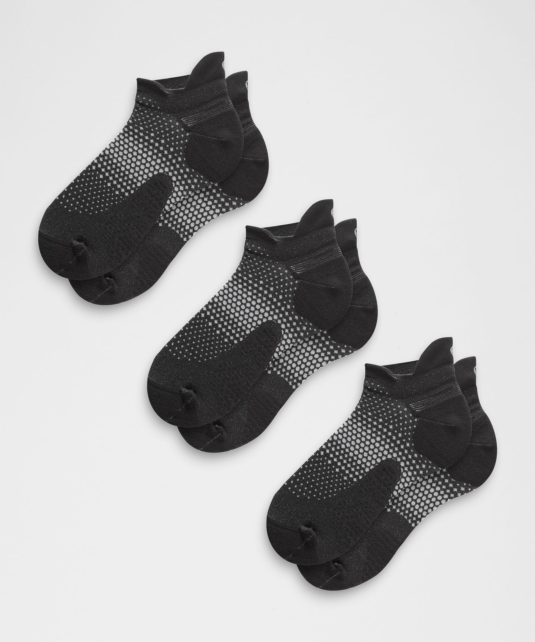 Men's MacroPillow Tab Running Socks Medium Cushioning 3 Pack - Black,Neutral