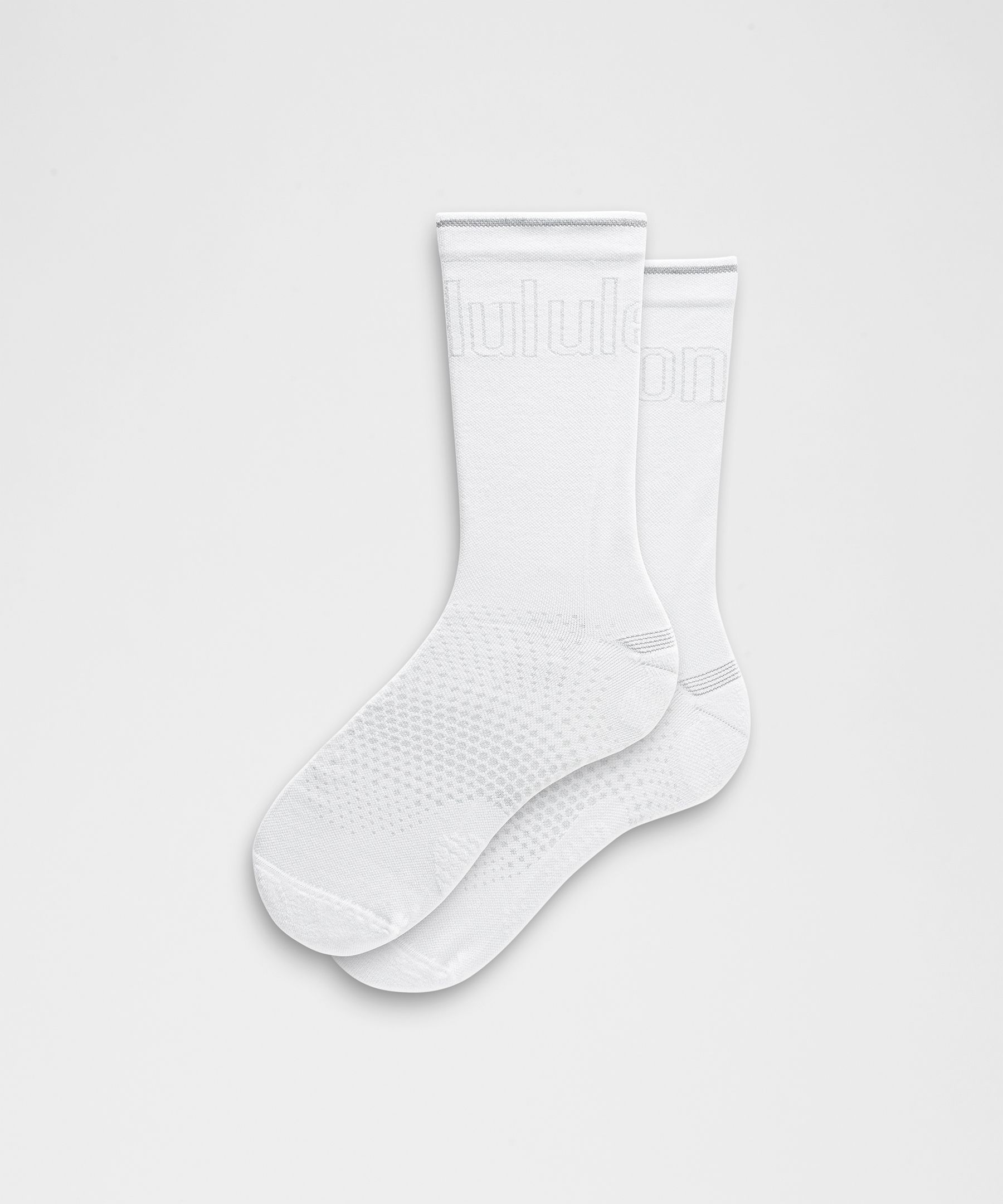 Men's MacroPillow Crew Running Socks Medium Cushioning - White,Neutral