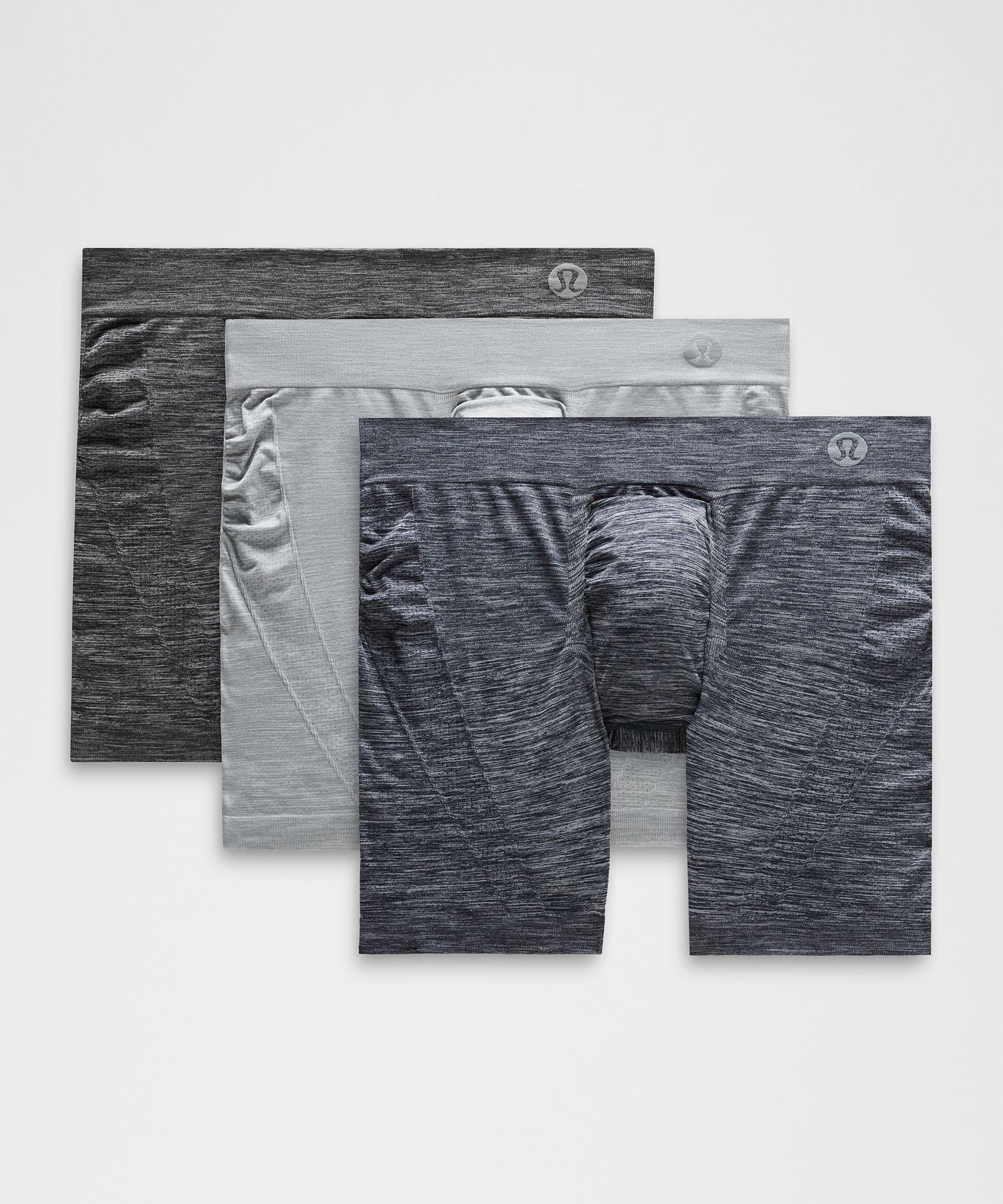 lululemon – Men's Rapid Vent Tech Boxer Briefs 3 Pack – 5" – Color Black/Grey/Navy Grey – Size XL