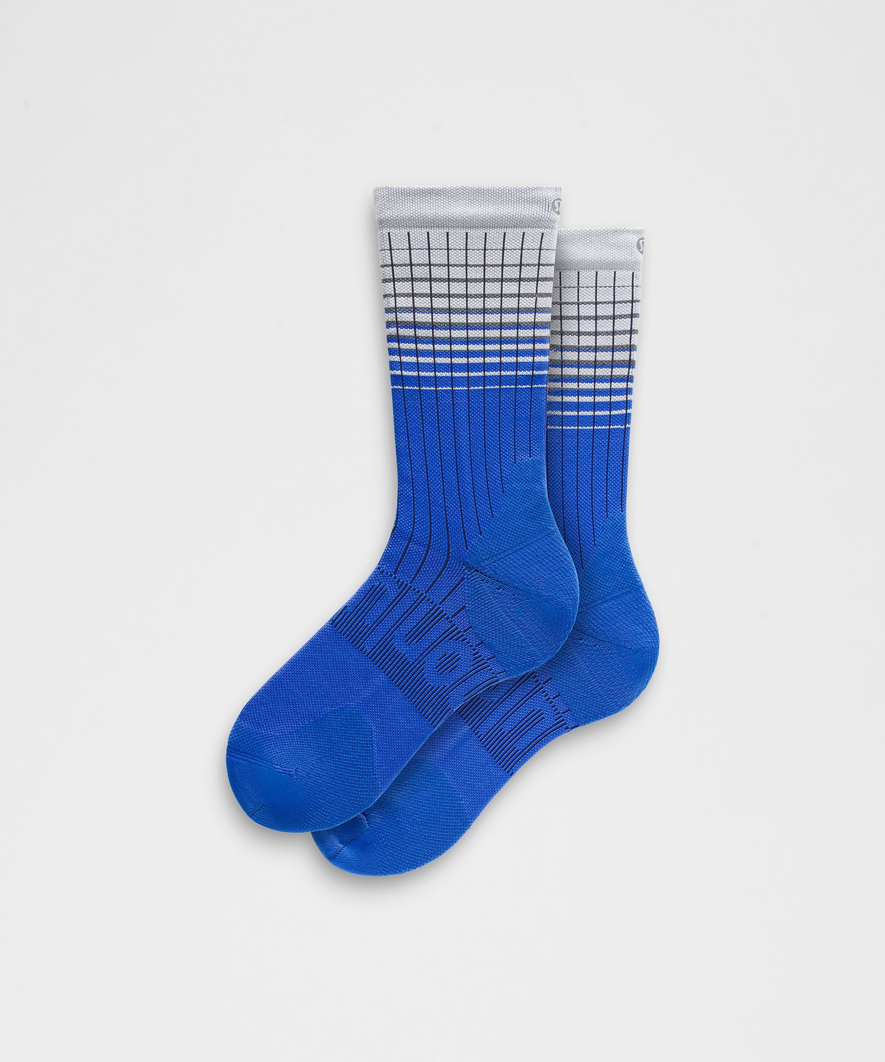 Men's Power Stride Crew Socks Reflective - Vapor/Blazer Blue Tone/Black Night