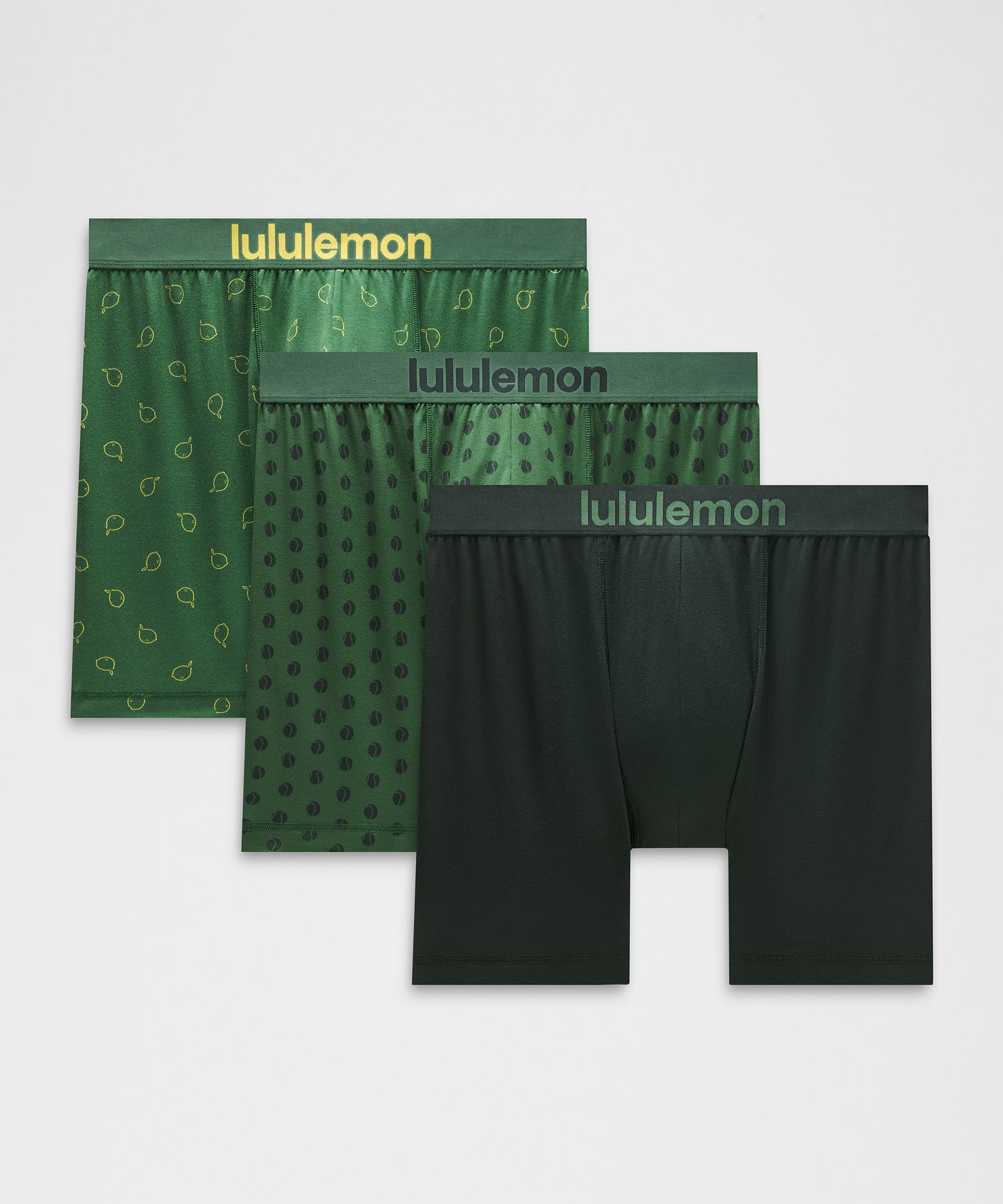 lululemon – Men’s Always In Motion Boxers Briefs 3 Pack – 5″ – Color Green – Size Large