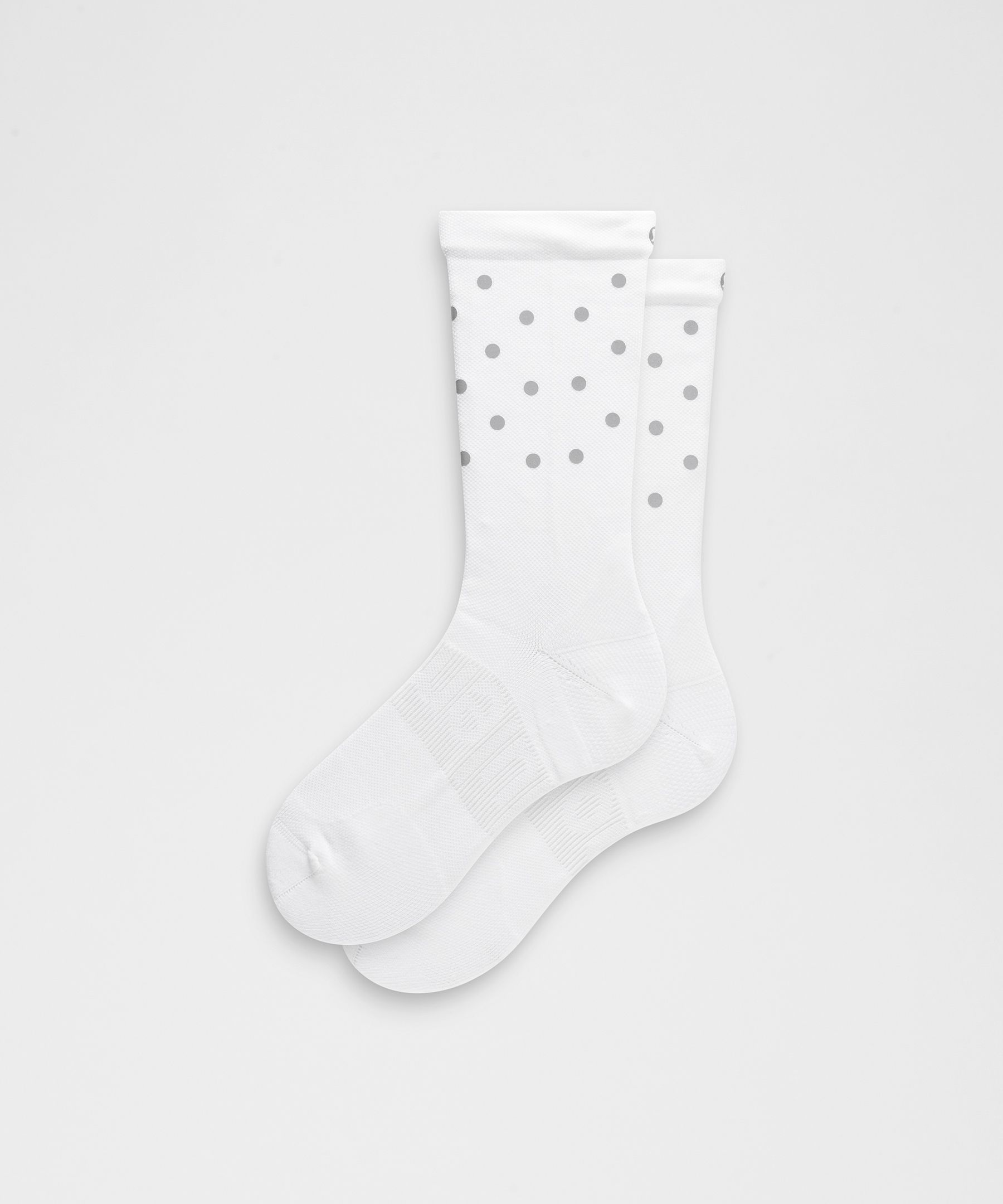 Men's Power Stride Crew Socks Reflective - White,Neutral