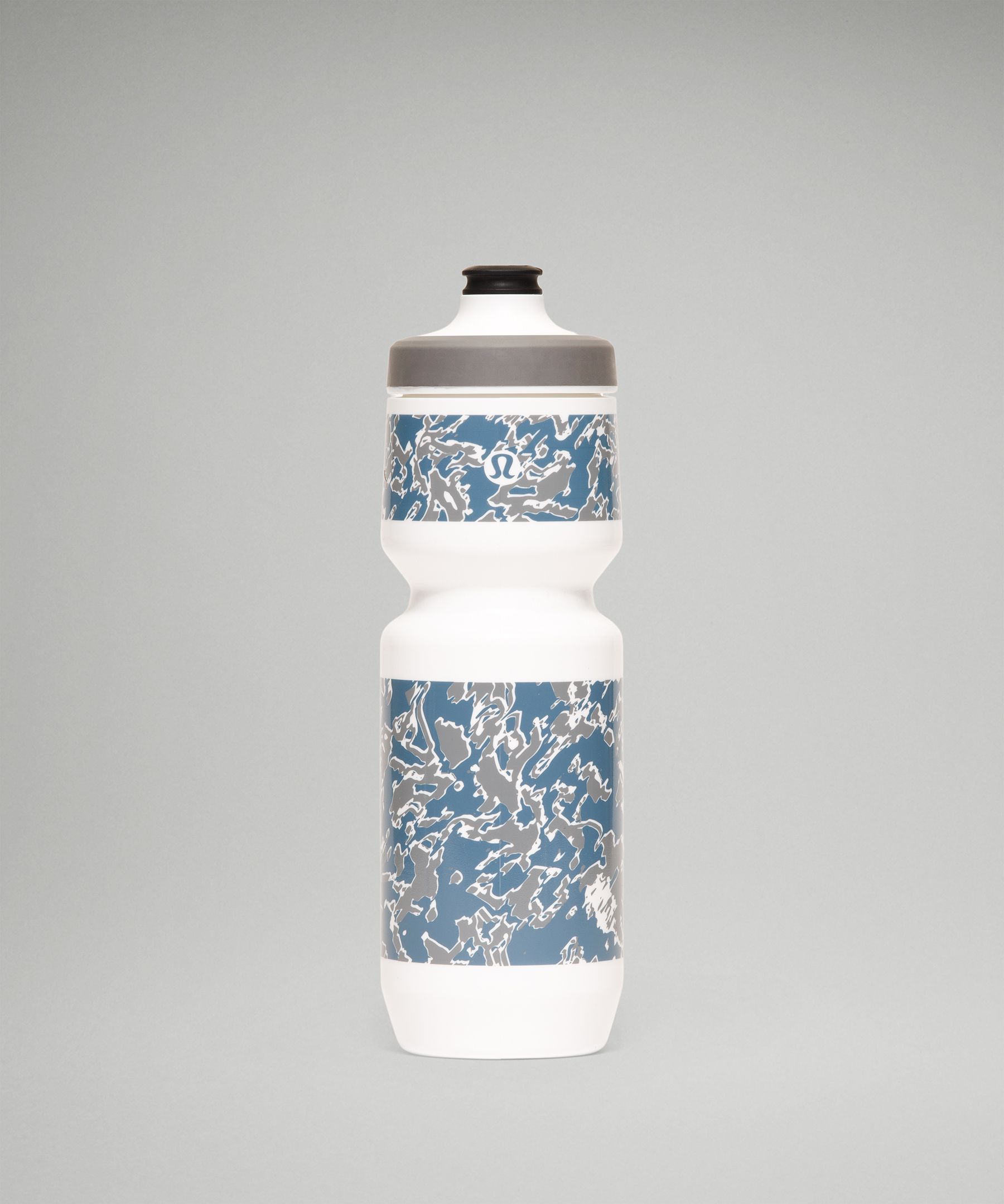 Lululemon Purist Cycling Water Bottle 26 oz In Purist Motion Blur River Blue Rhino Grey/white