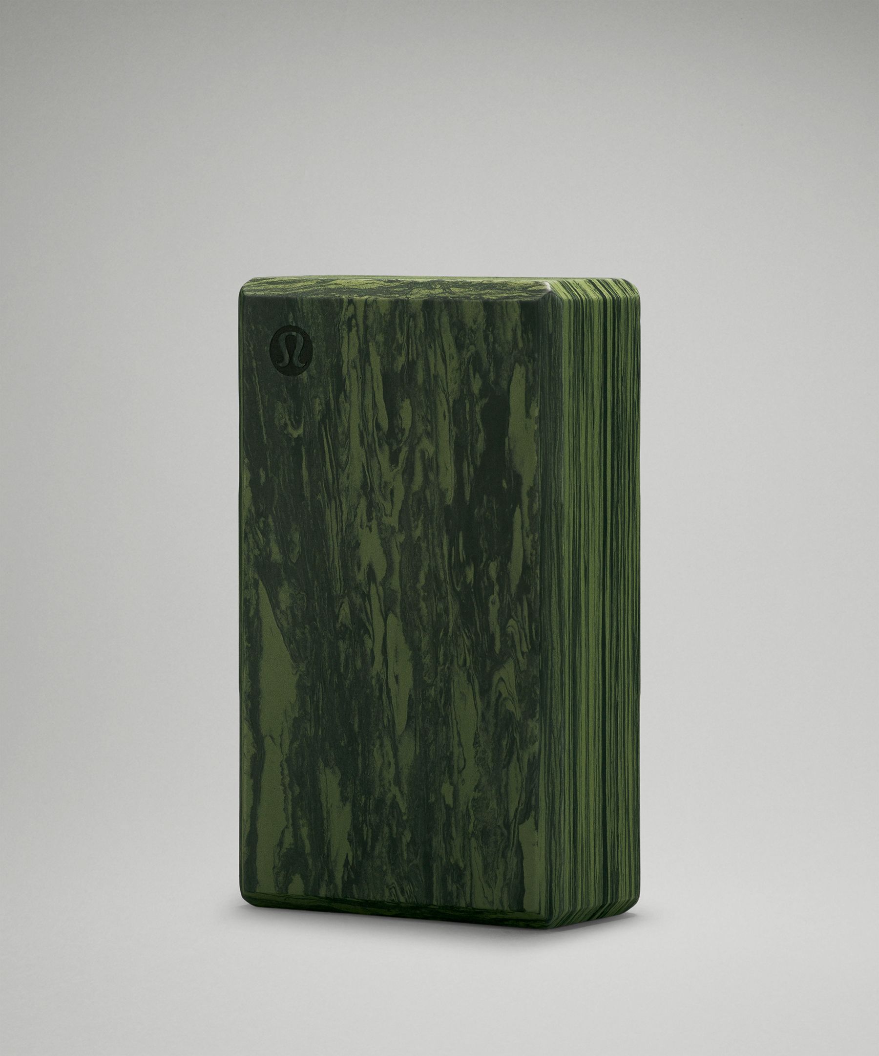 Lululemon Lift And Lengthen Yoga Block Marbled In Green Twill/rainforest Green