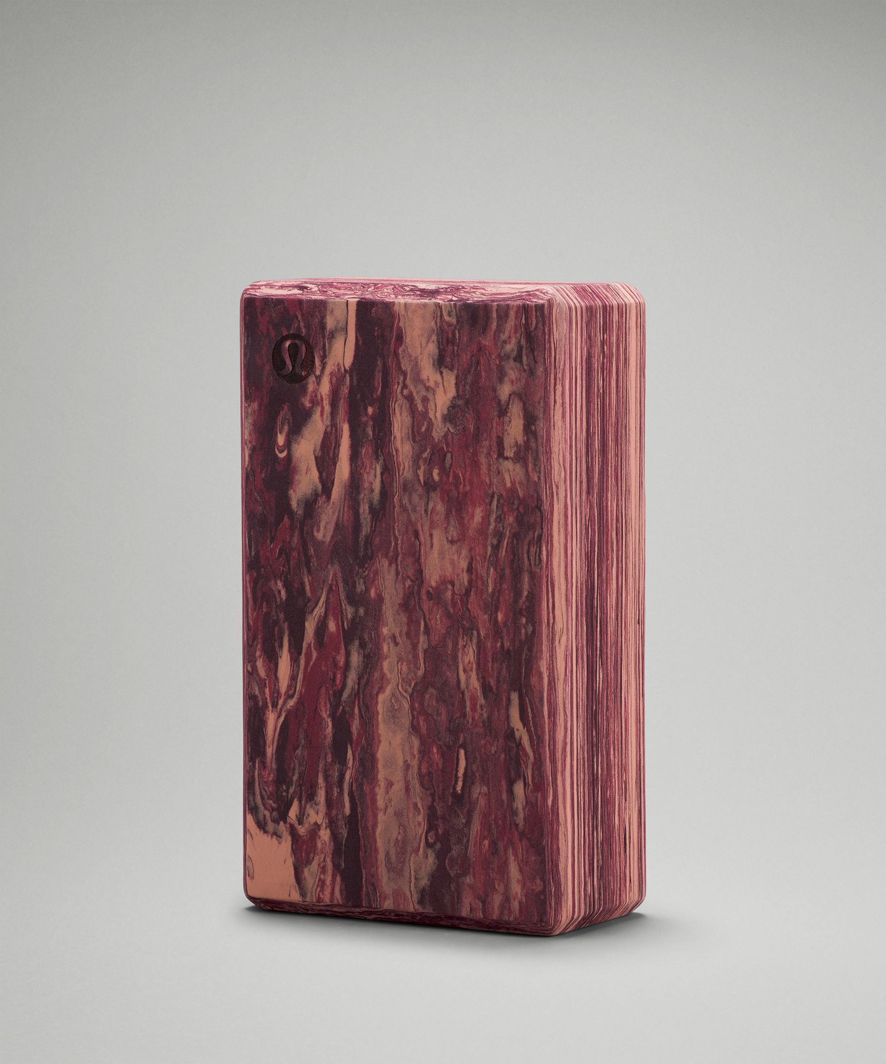 Lululemon Lift And Lengthen Yoga Block Marbled In Pink Savannah/mulled Wine/cassis