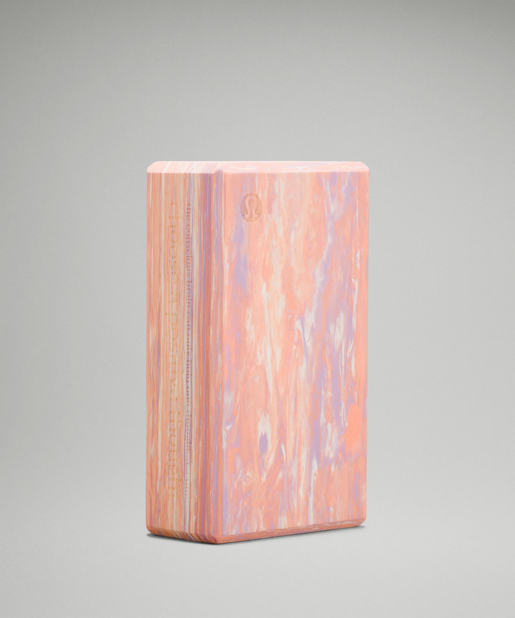 Lululemon Lift And Lengthen Yoga Block Marbled In Dusty Rose/sunset/white