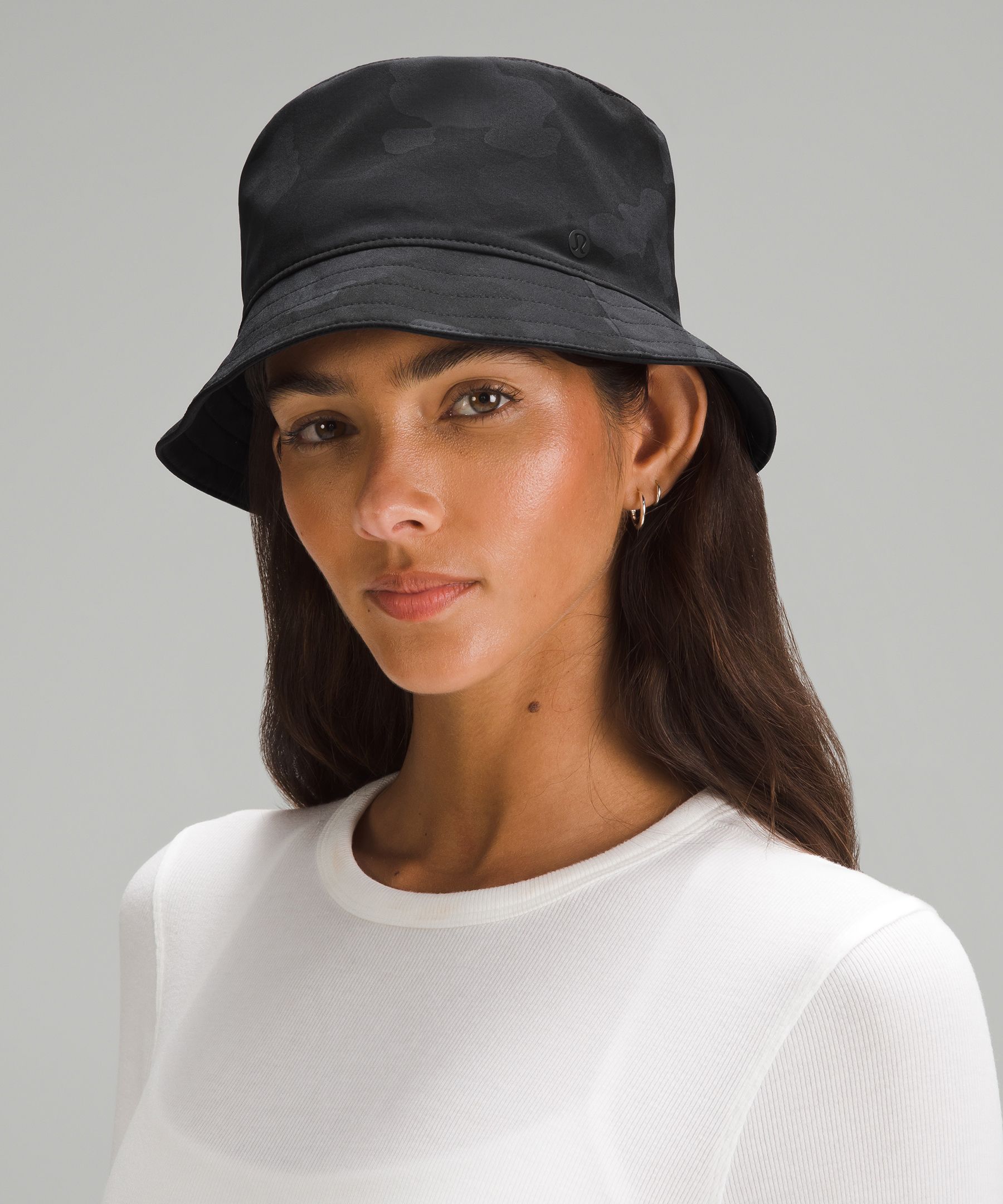 Shop Lululemon Both Ways Reversible Bucket Hat In Black/heritage 365 Camo Deep Coal