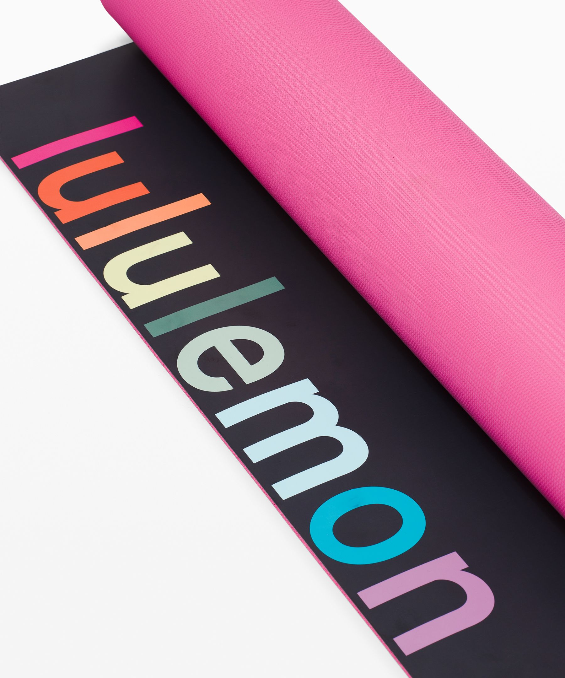 Tapete de ioga reversível Lululemon Wordmark 5mm, arco-íris rosa sônico  unissex novo com etiquetas