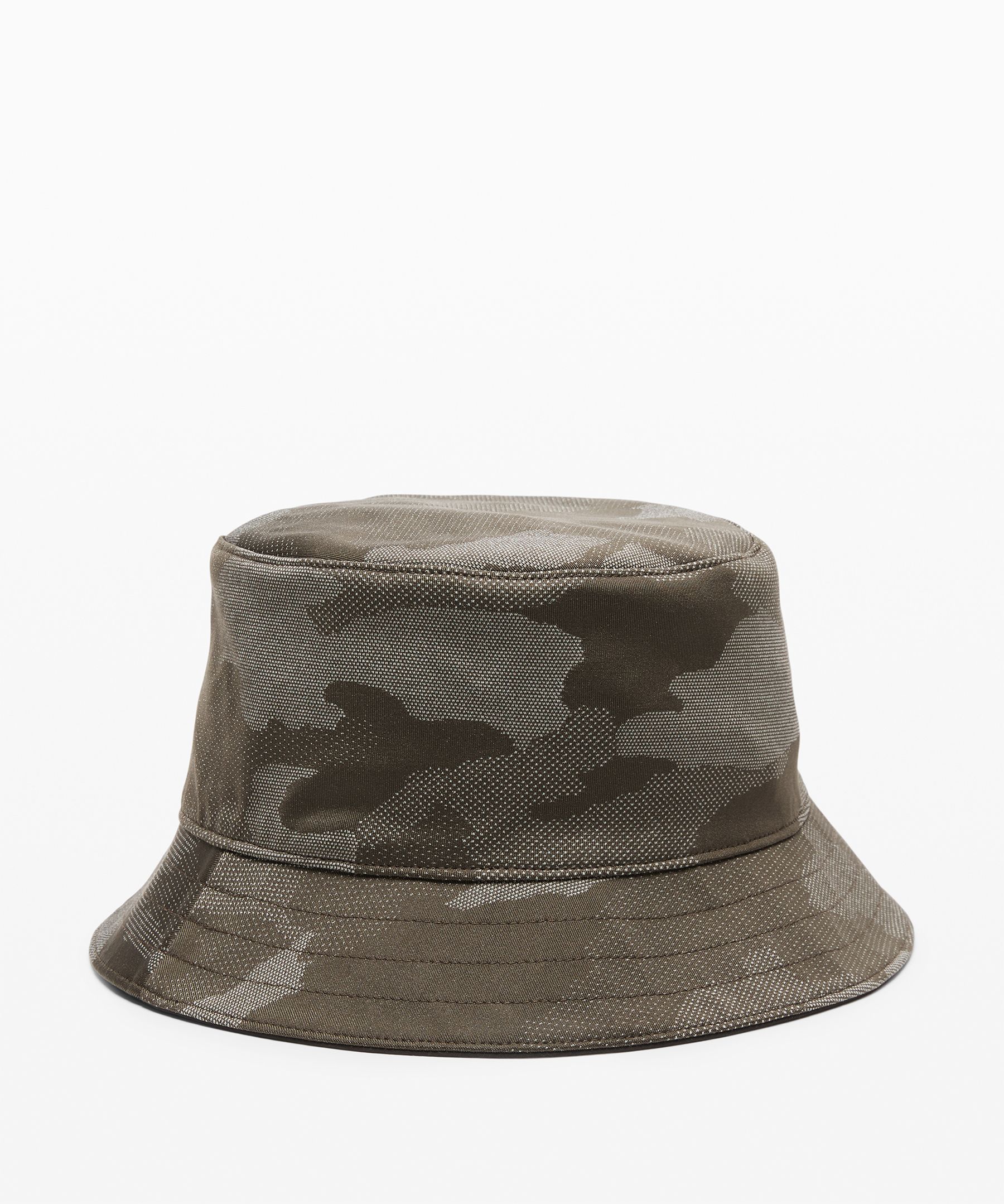 Lululemon Both Ways Bucket Hat (Black/Variegated Mesh Camo Max Dark Olive,  Size L/XL) at  Women's Clothing store