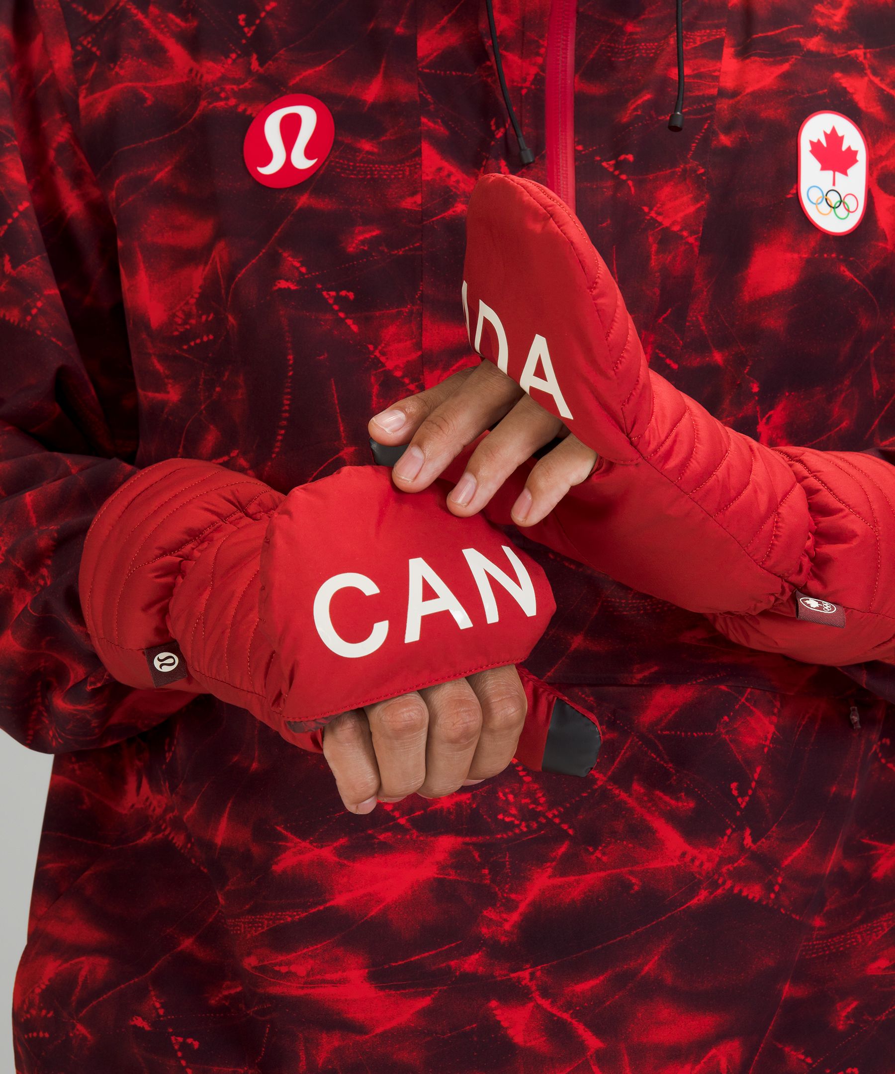 Lululemon Team Canada Quilted Mittens on String *COC Logo. 6