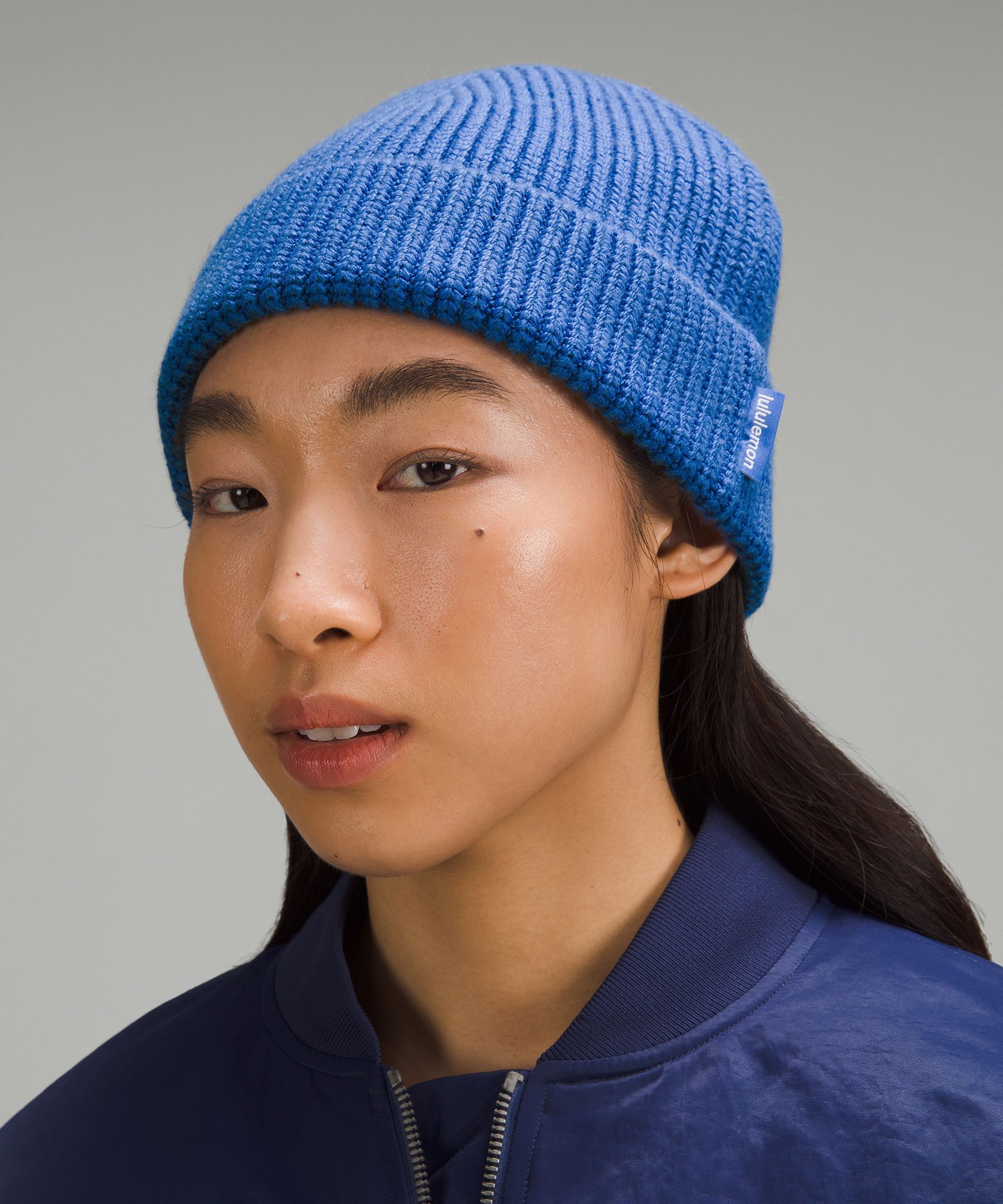 Close-Fit Wool-Blend Ribbed Knit Beanie, Hats