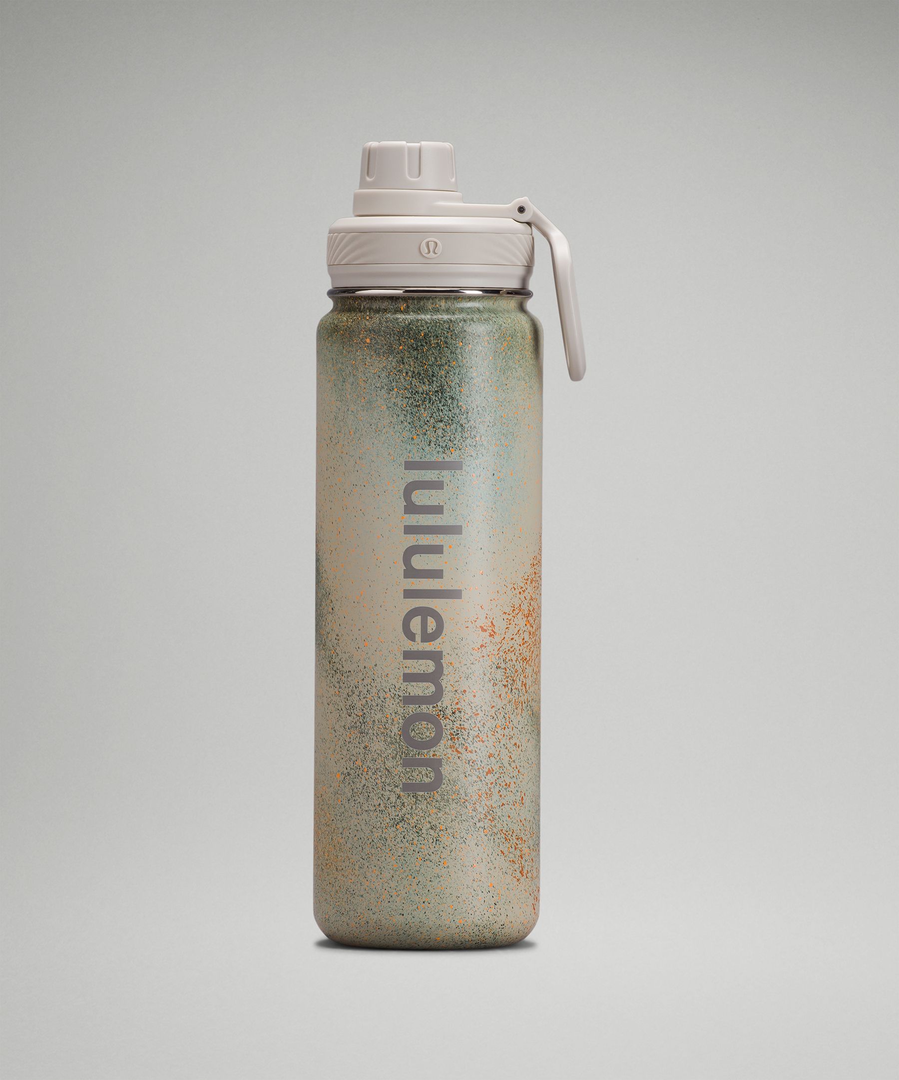 Lululemon Back To Life Sport Bottle 24oz In Spray Camo Silver Blue /highlight Orange/dove Grey