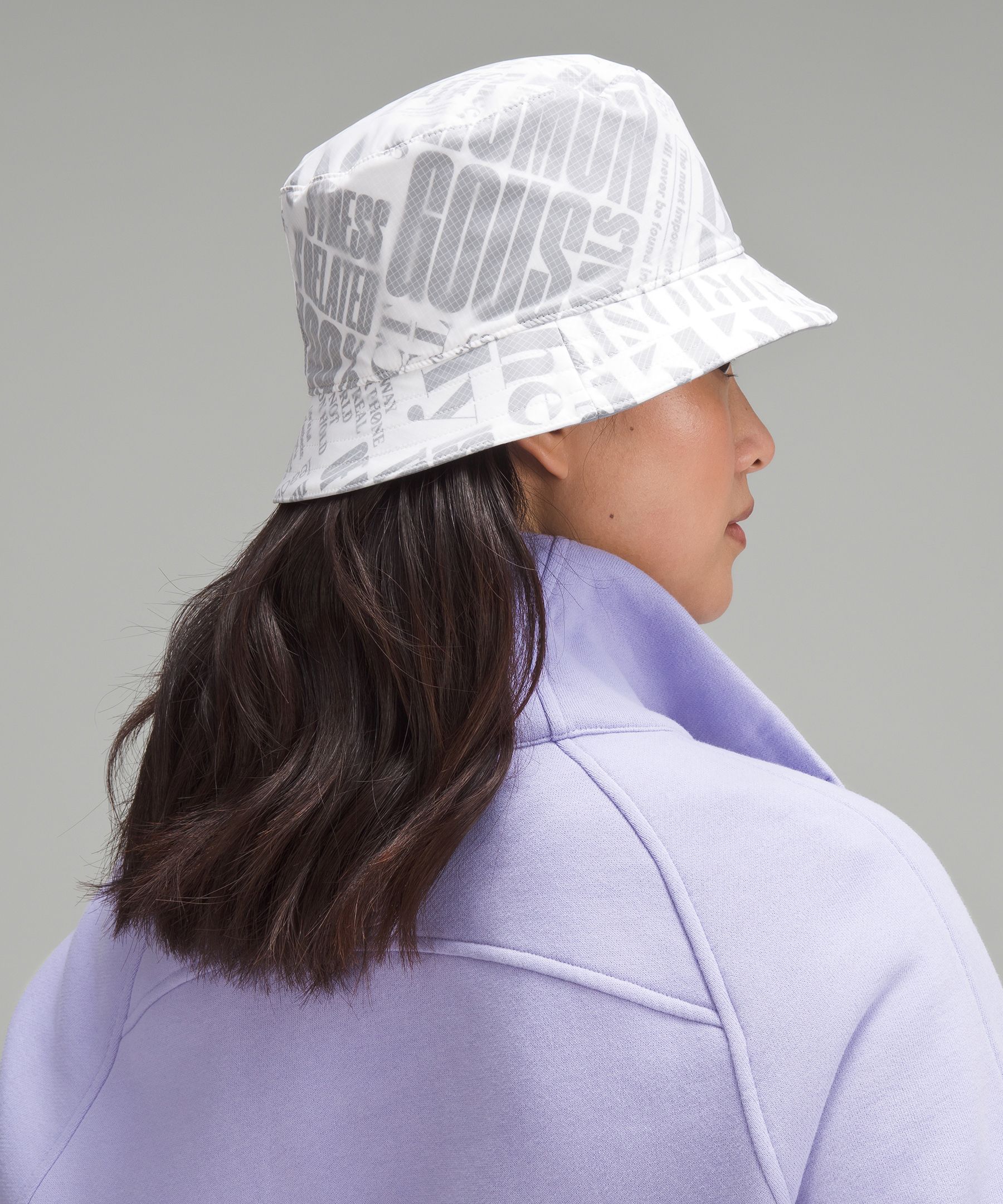 Lululemon Both Ways Reversible Bucket Hat Manifesto Print - Black/White - Size S/M