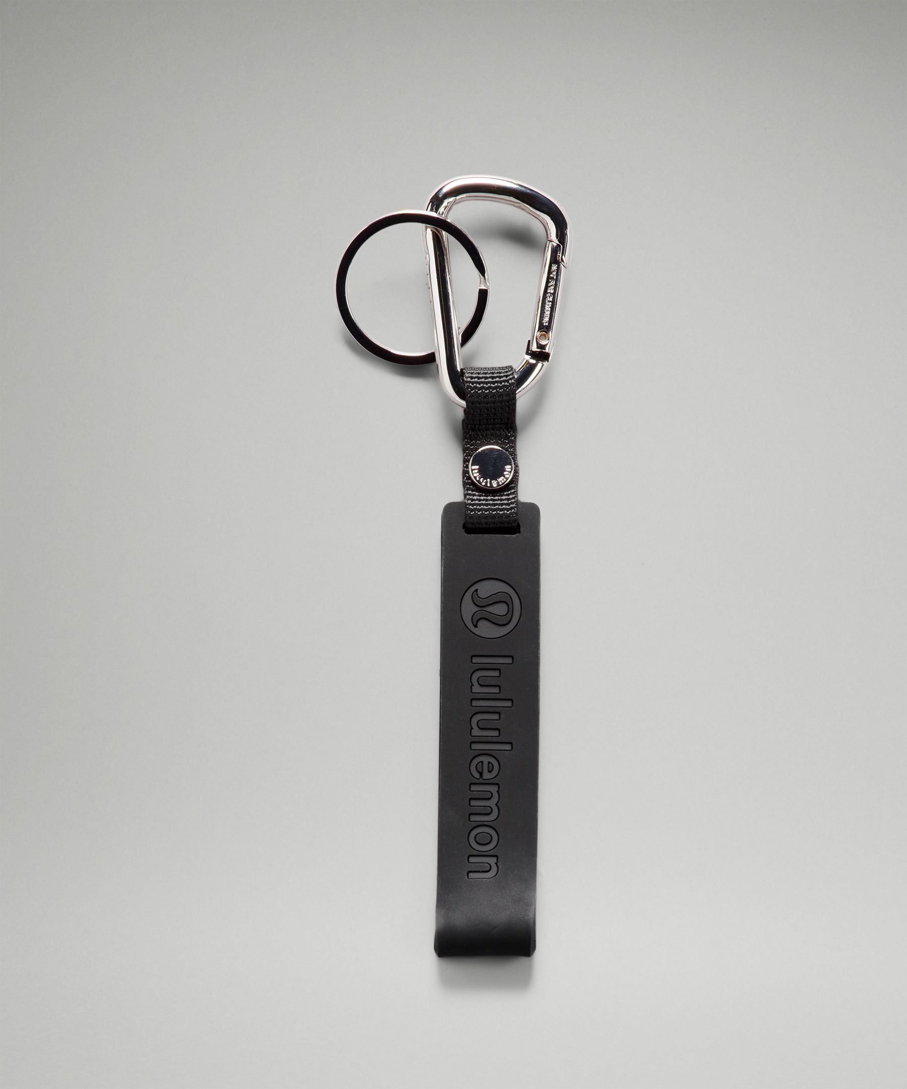 Lululemon Silicone Keychain In Black/silver