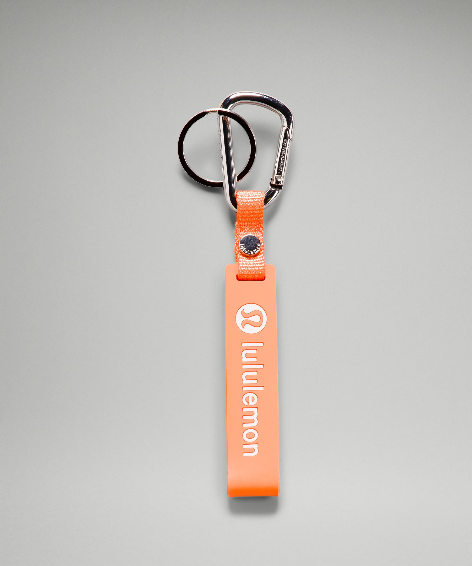 Lululemon Silicone Keychain In Orange Frappe/silver